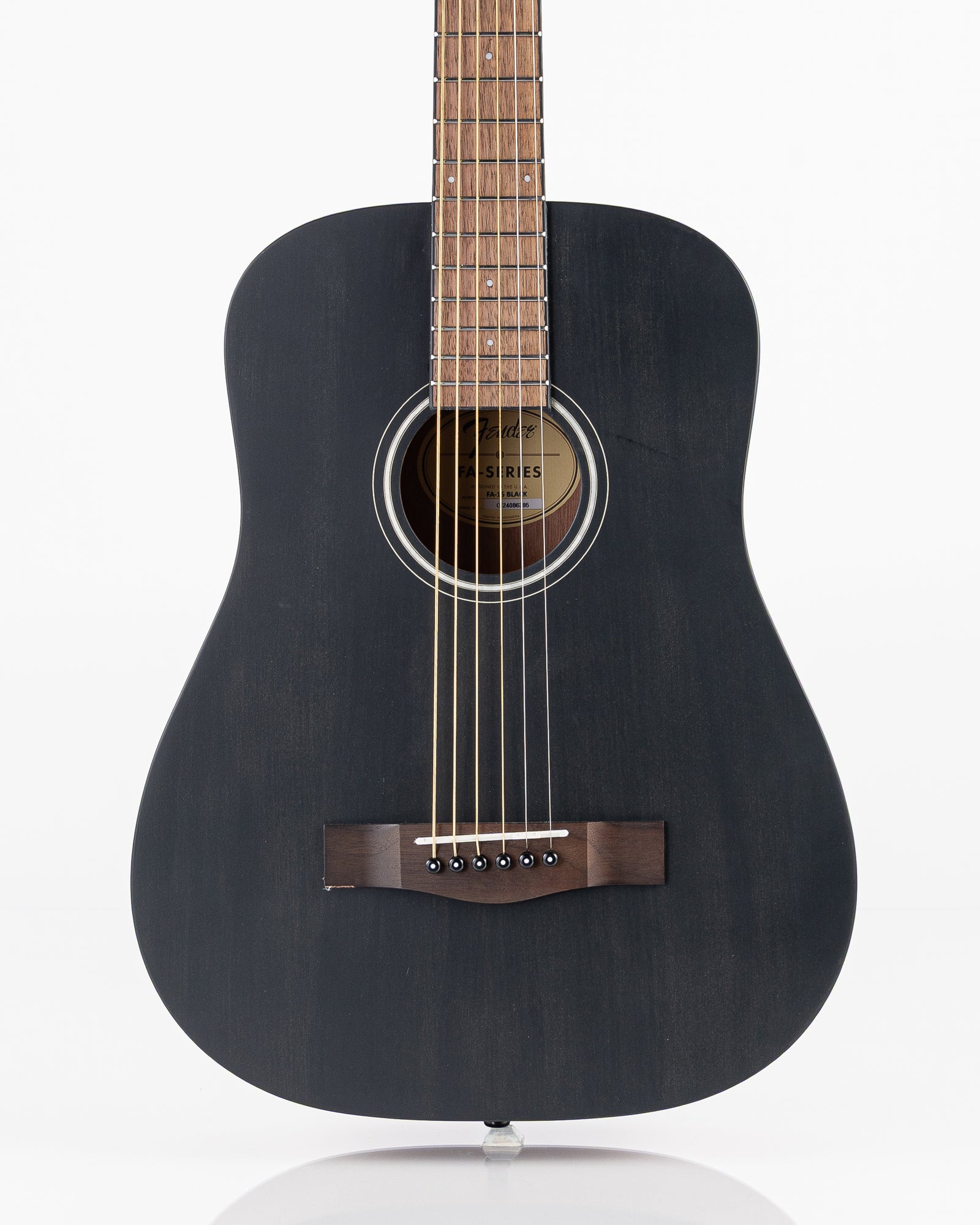 Fender FA-15 Steel 3/4 Sized Acoustic Guitar - Black with Walnut Fretboard
