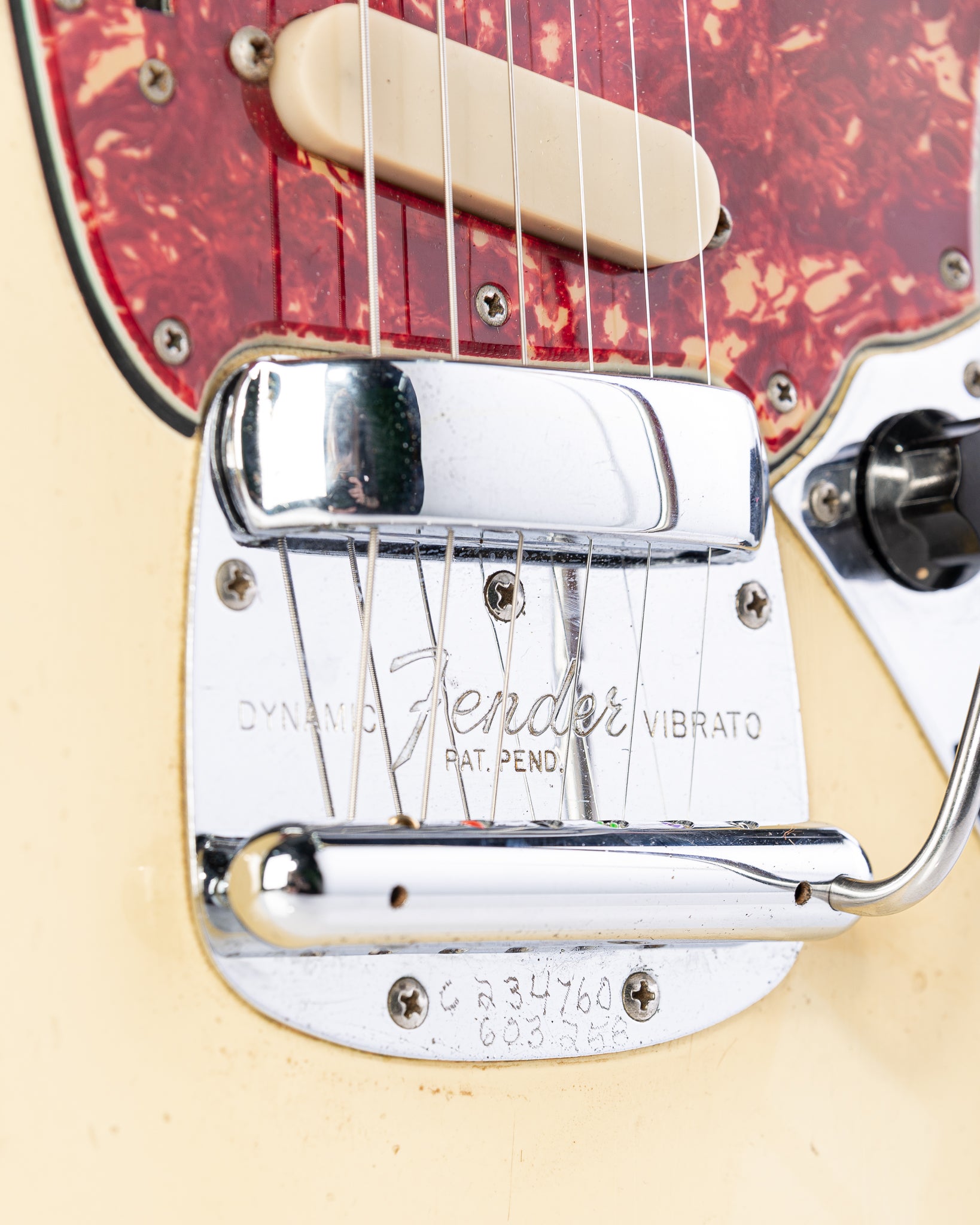 Vintage Fender Mustang 1965-1966 Electric Guitar- White with Original Hardshell Case