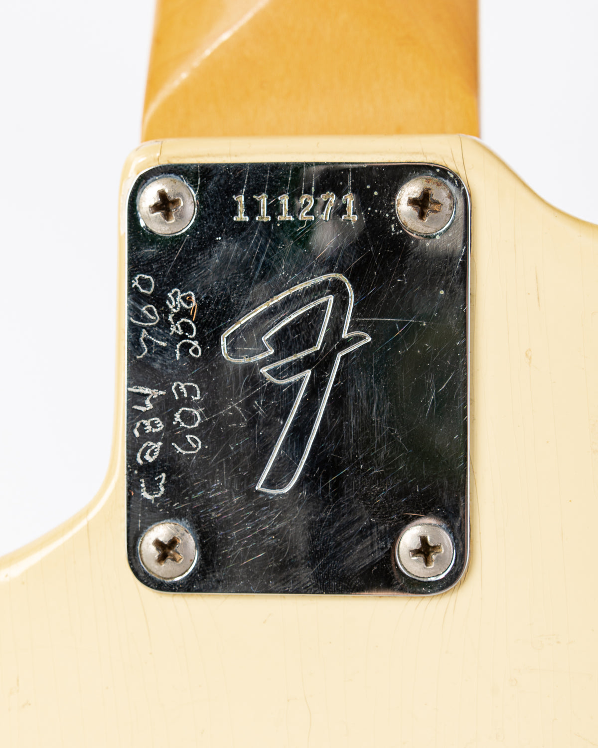 Vintage Fender Mustang 1965-1966 Electric Guitar- White with Original Hardshell Case