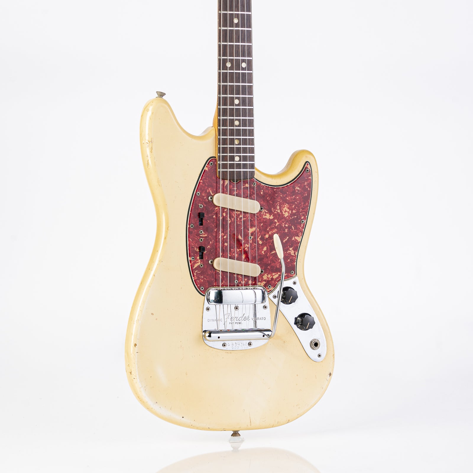 Vintage Fender Mustang 1965-1966 Electric Guitar- White with Original Hardshell Case