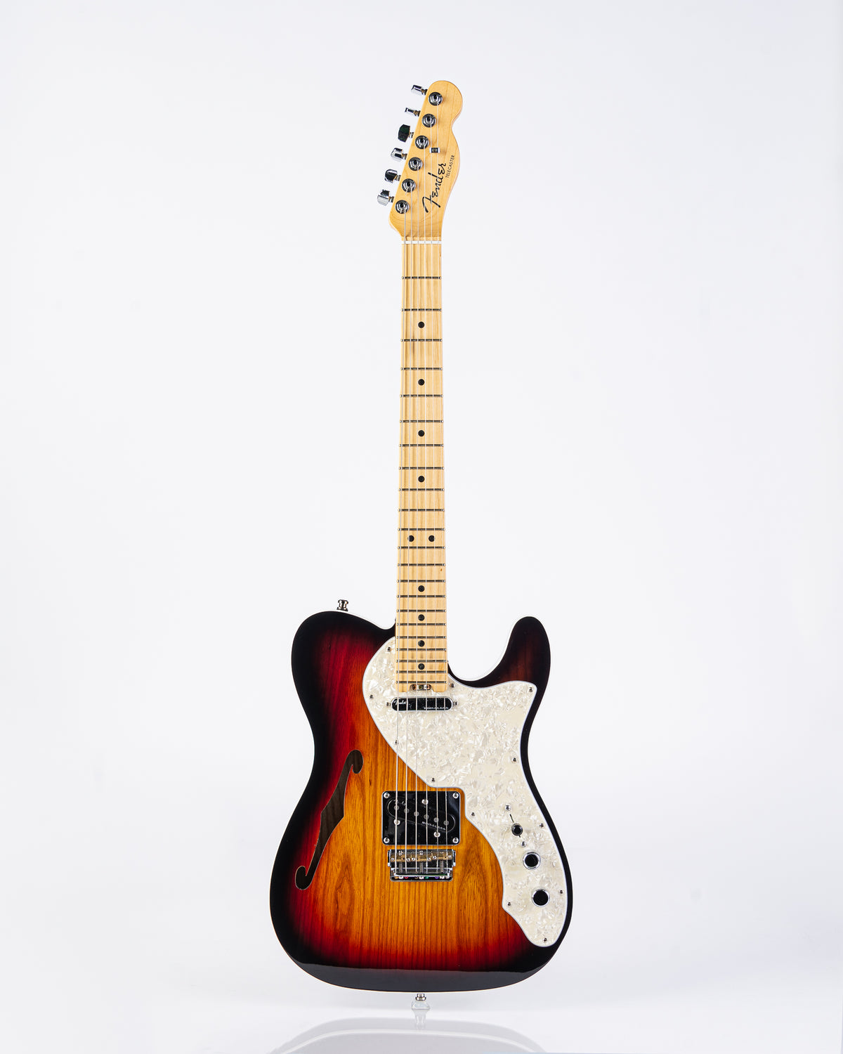 USED Fender American Elite Telecaster Thinline W/OHSC 3-Tone Sunburst