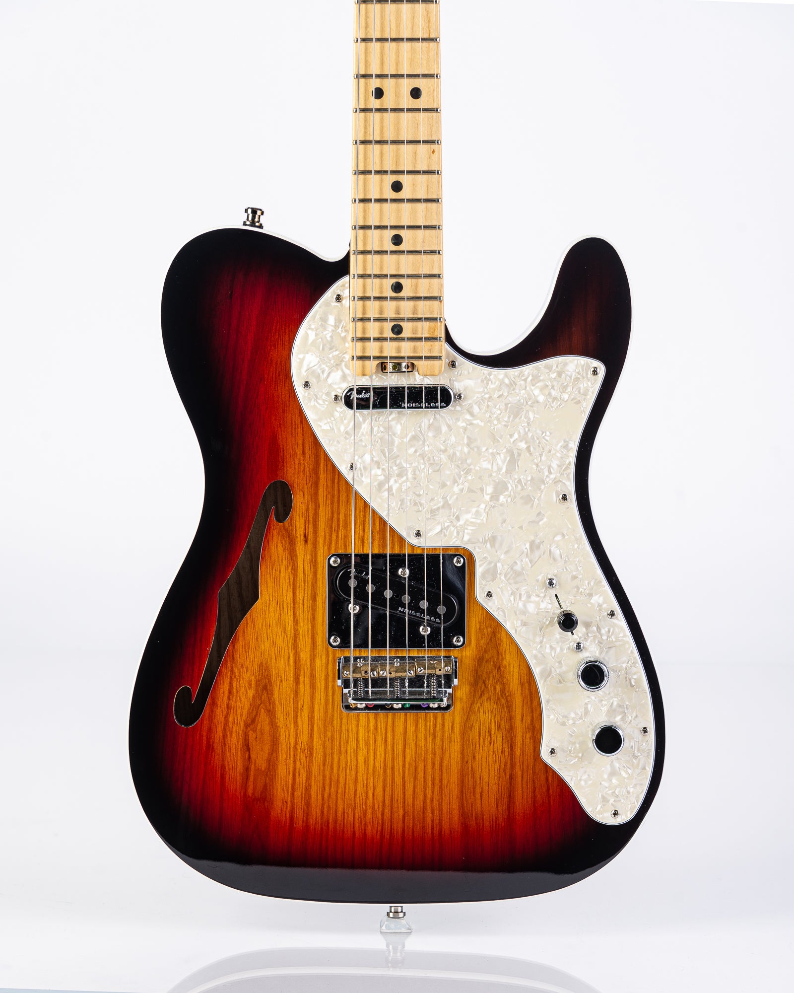 USED Fender American Elite Telecaster Thinline W/OHSC 3-Tone Sunburst