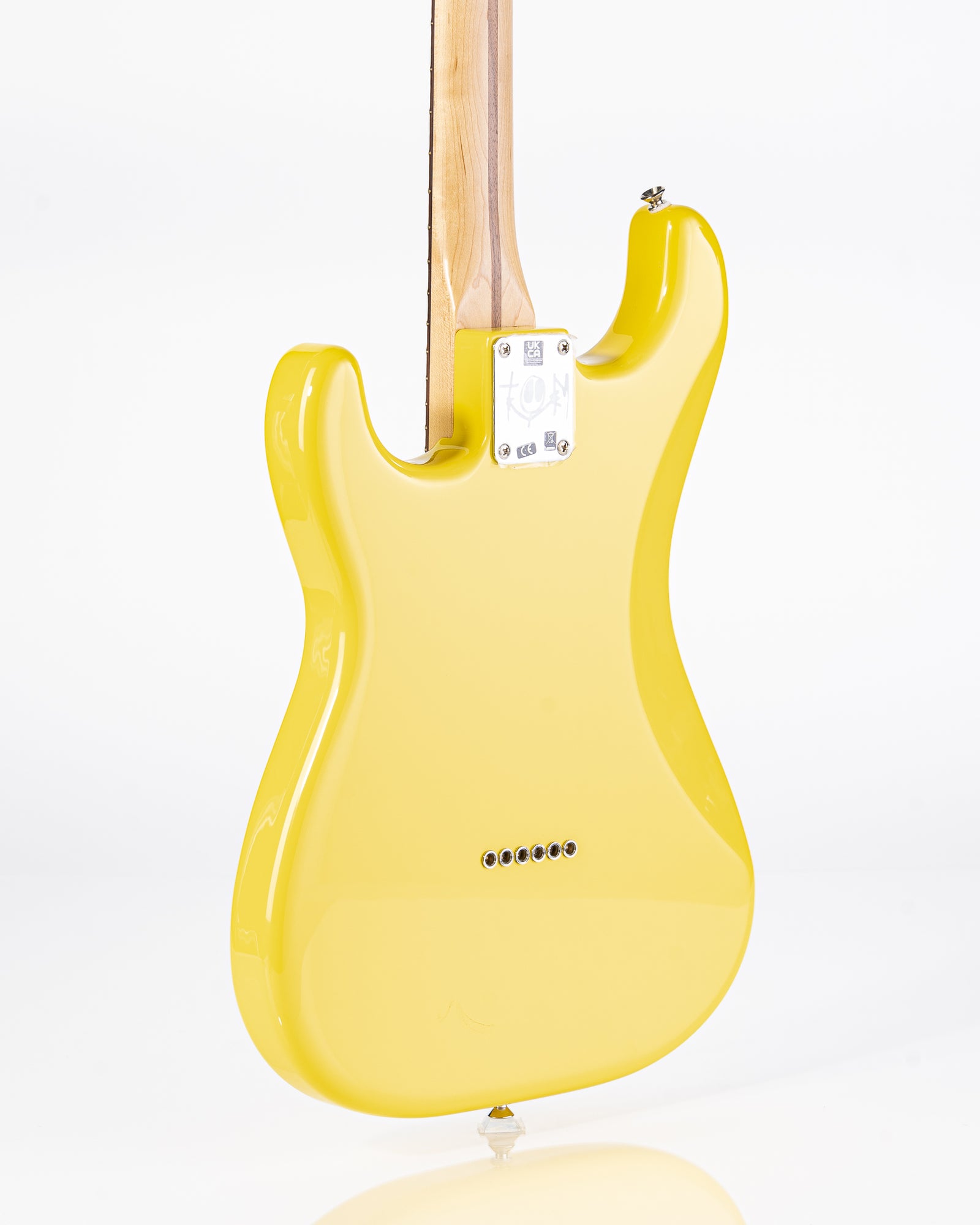 USED Fender Tom Delonge Signature Stratocaster Electric Guitar - Graffiti Yellow