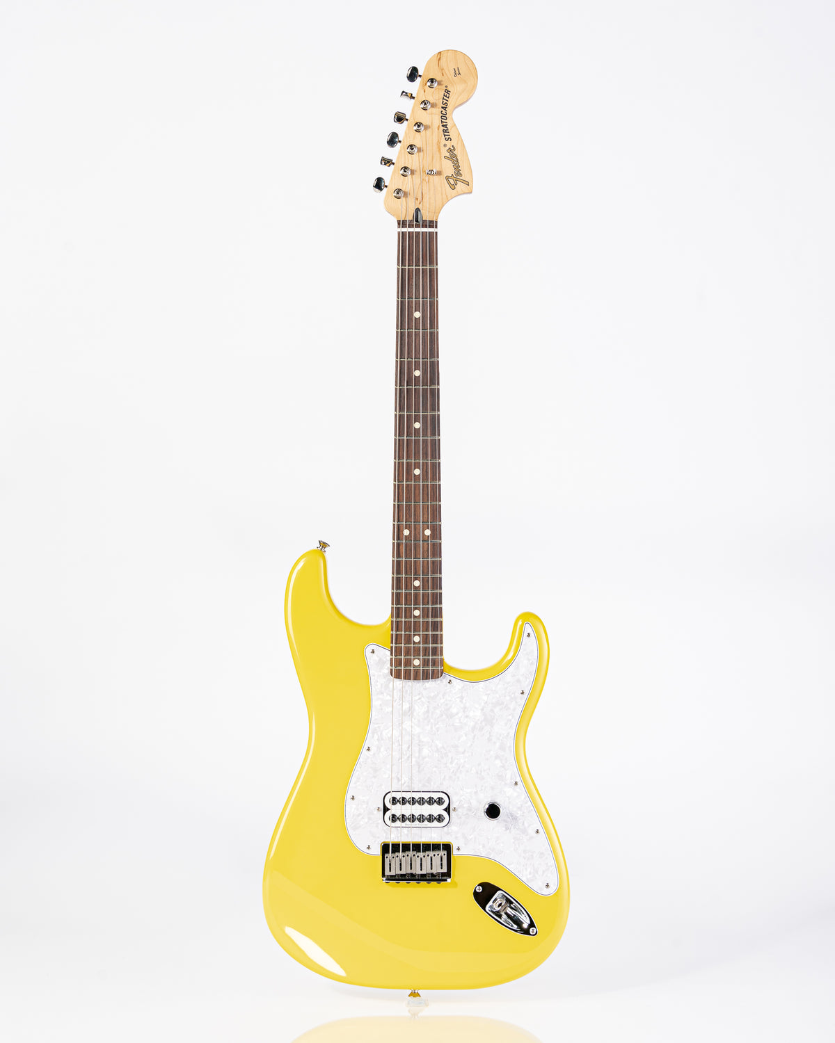 USED Fender Tom Delonge Signature Stratocaster Electric Guitar - Graffiti Yellow