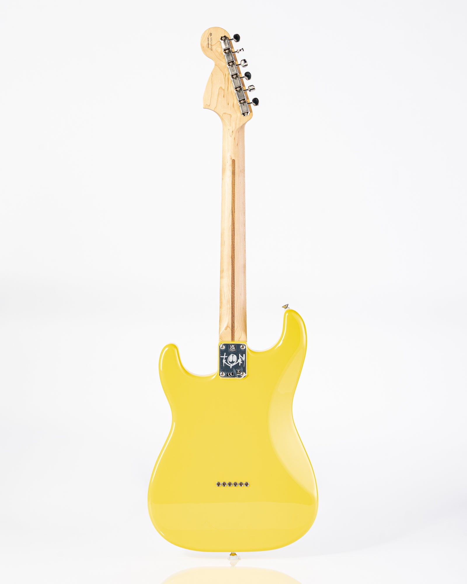 USED Fender Tom Delonge Signature Stratocaster Electric Guitar - Graffiti Yellow