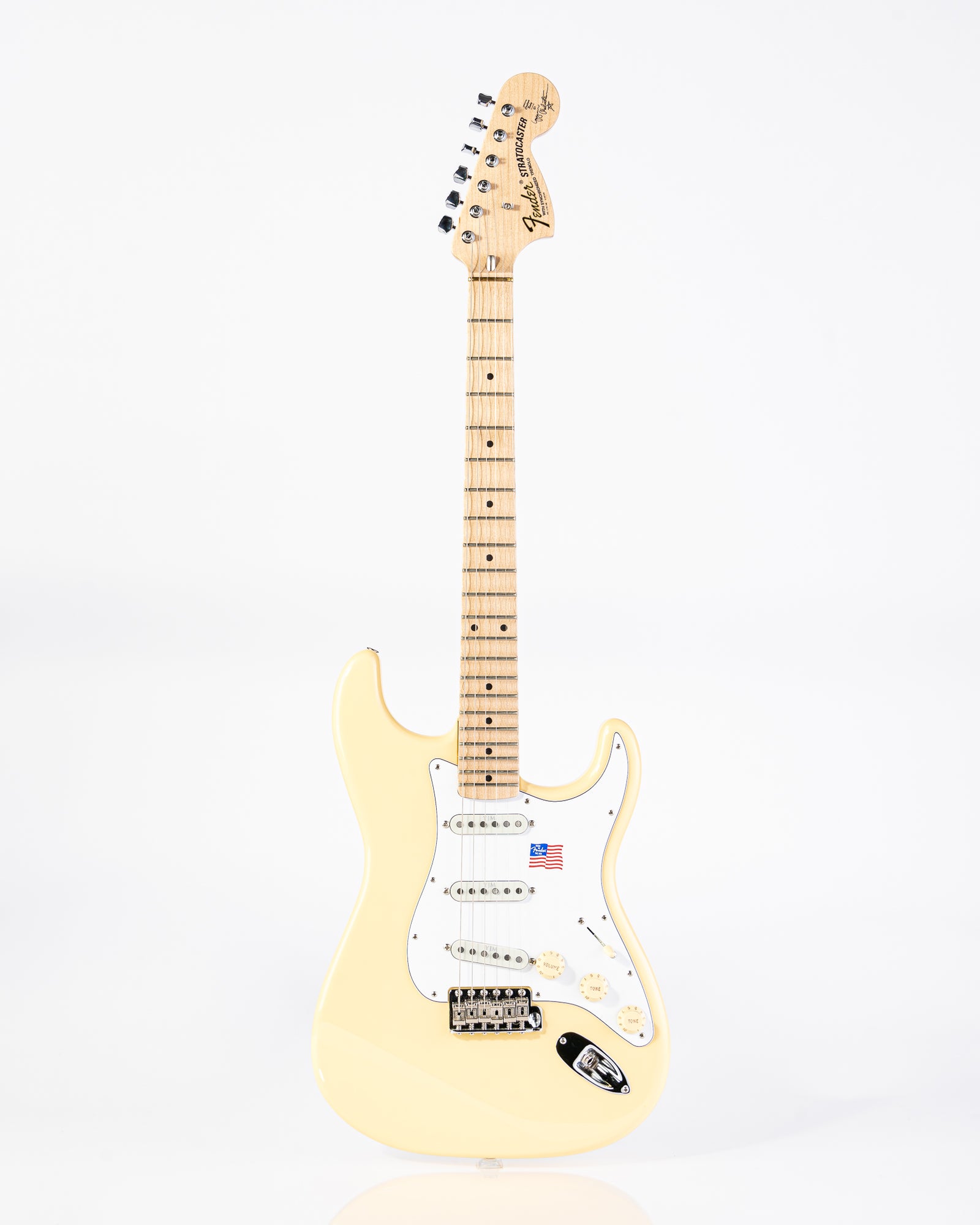 USED Fender Yngwie Malmsteen Signature Stratocaster Scalloped Maple Neck Electric Guitar- Vintage White