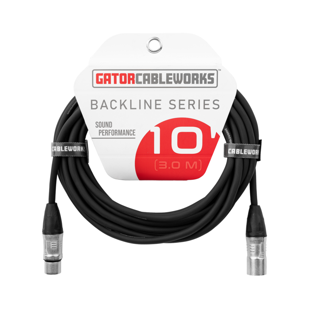 Gator GCWB-XLR-10 Microphone/Speaker Cable XLR Male to XLR Female - 10'