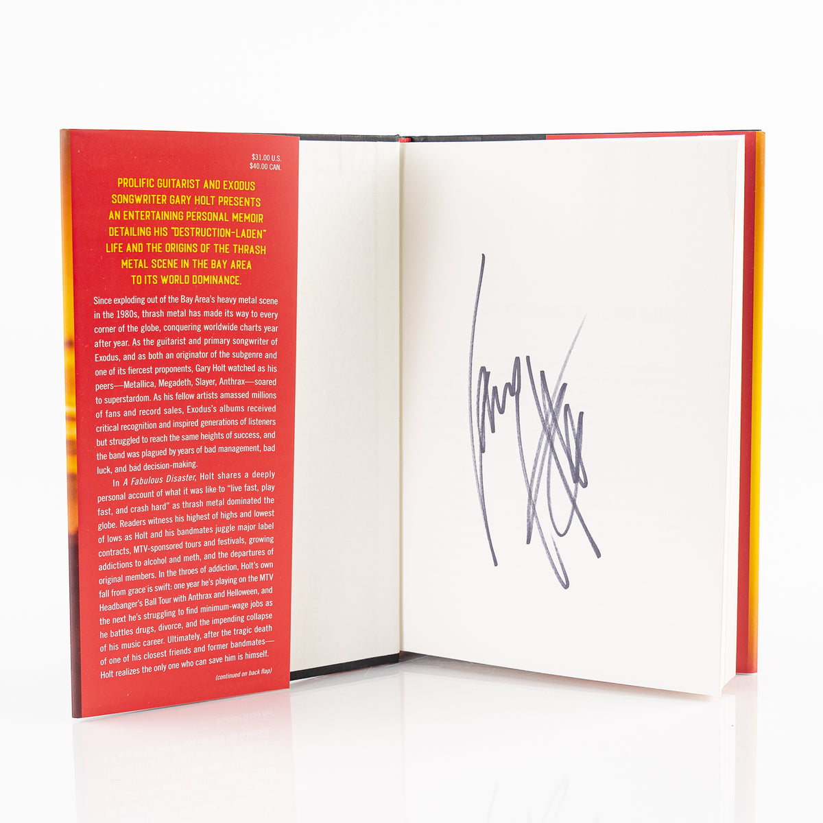 Gary Holt - A Fabulous Disaster Signed Hardcover Book with Signed Event Poster and Bookmark