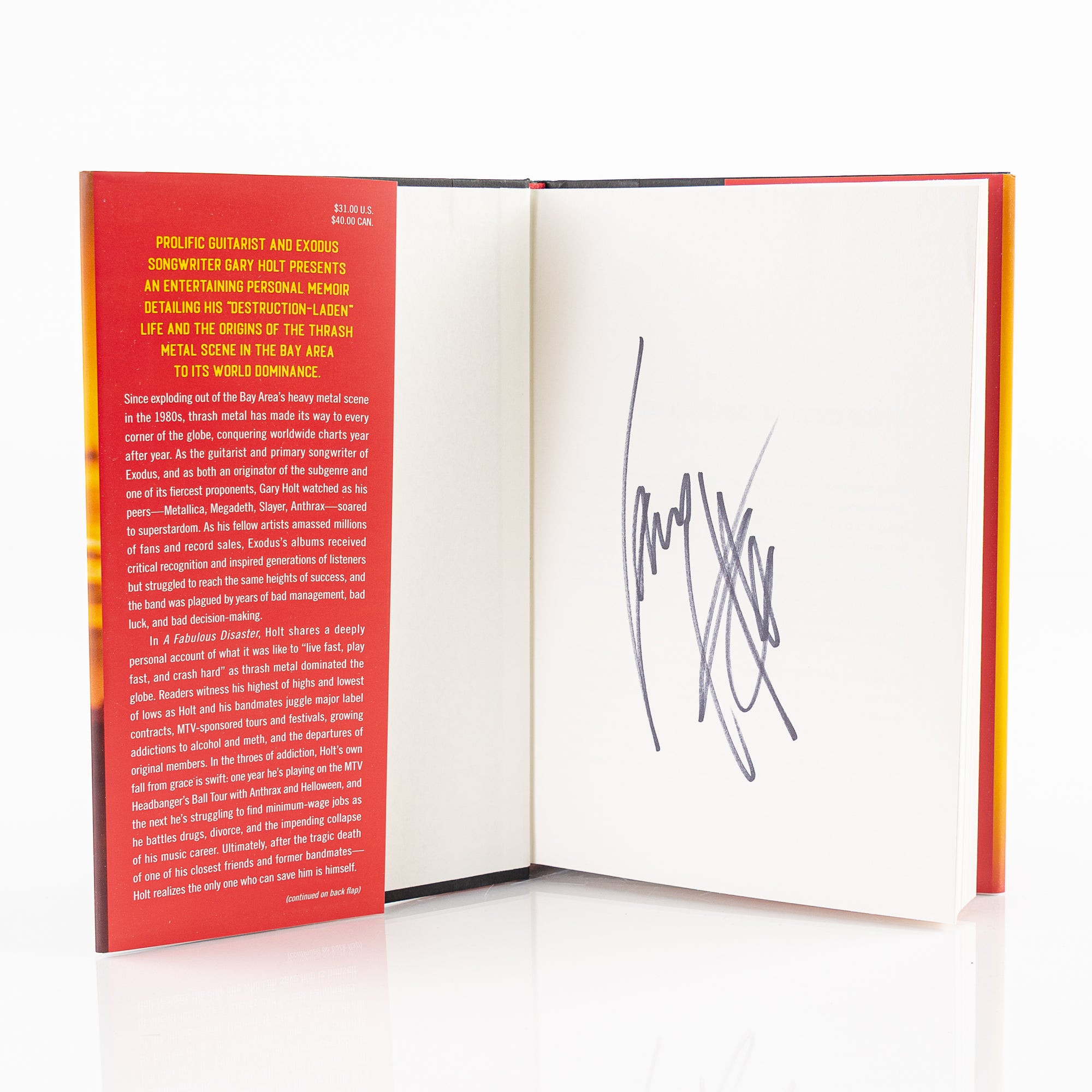 Gary Holt - A Fabulous Disaster Signed Hardcover Book with Signed Event Poster and Bookmark