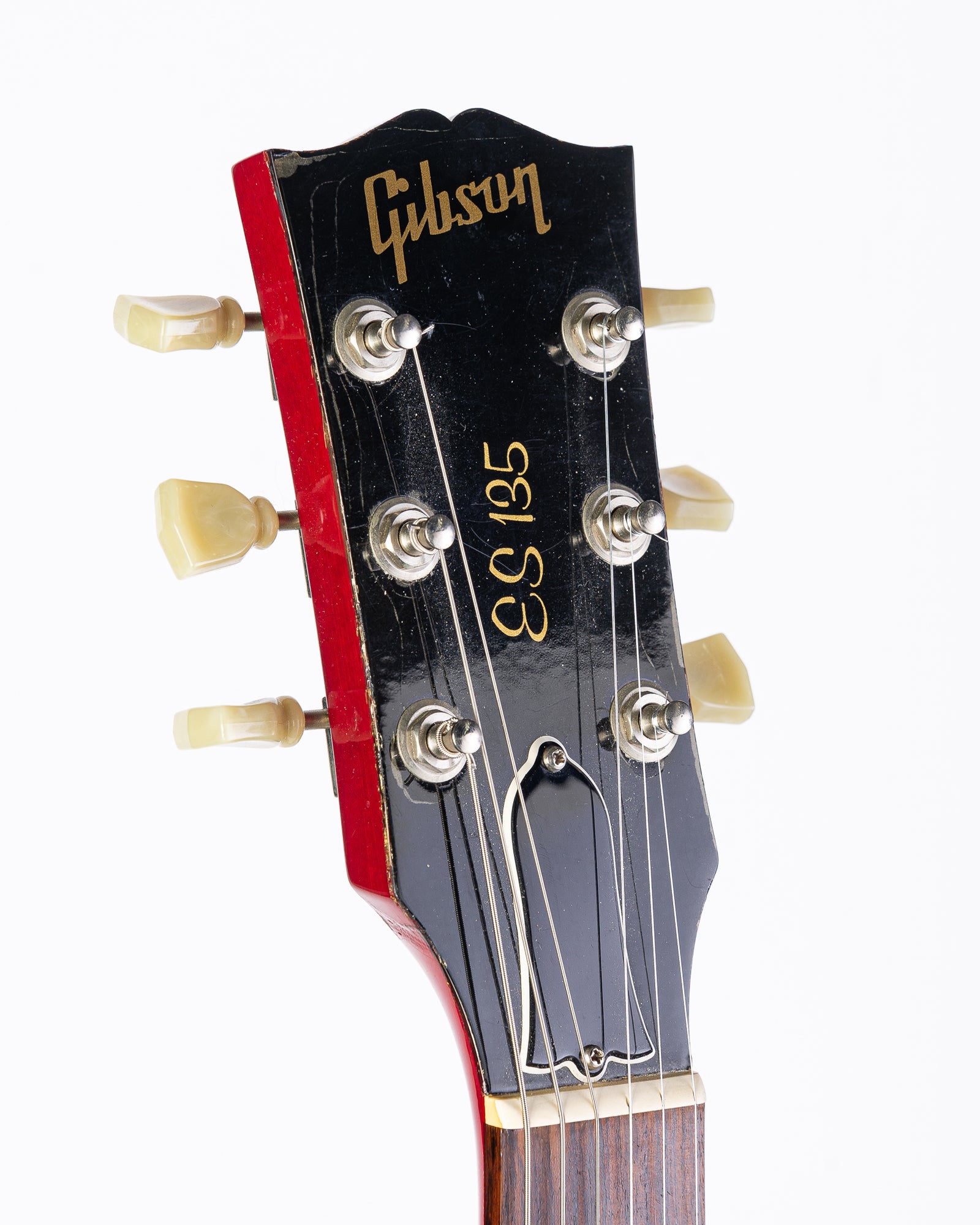 USED Gibson ES-135 Semi-hollow Electric Guitar with Bigsby Tremolo 1997- Transparent Cherry Red with HSC