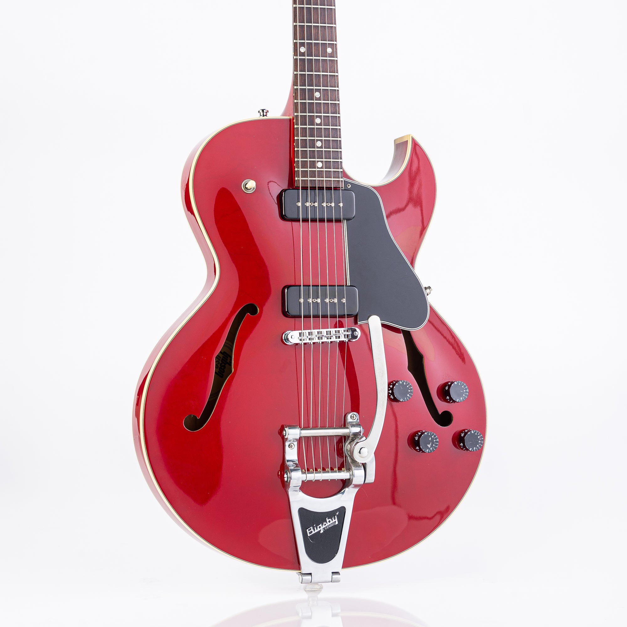 USED Gibson ES-135 Semi-hollow Electric Guitar with Bigsby Tremolo 1997- Transparent Cherry Red with HSC