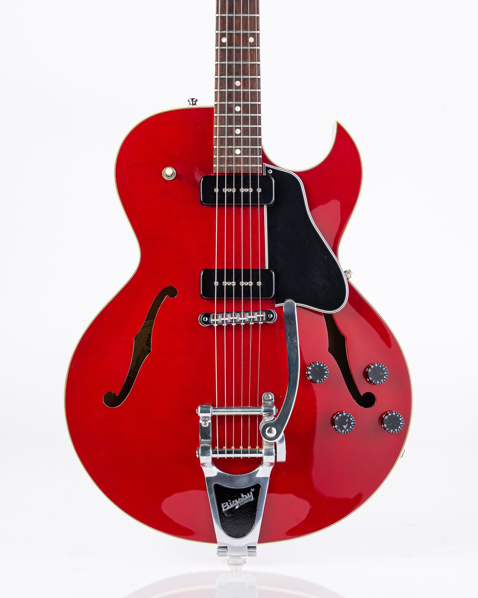 USED Gibson ES-135 Semi-hollow Electric Guitar with Bigsby Tremolo 1997- Transparent Cherry Red with HSC