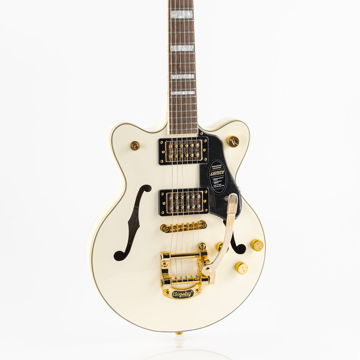 Gretsch G2655TG Streamliner Center Block Jr. Double-Cut with Bigsby Electric Guitar - Vintage White