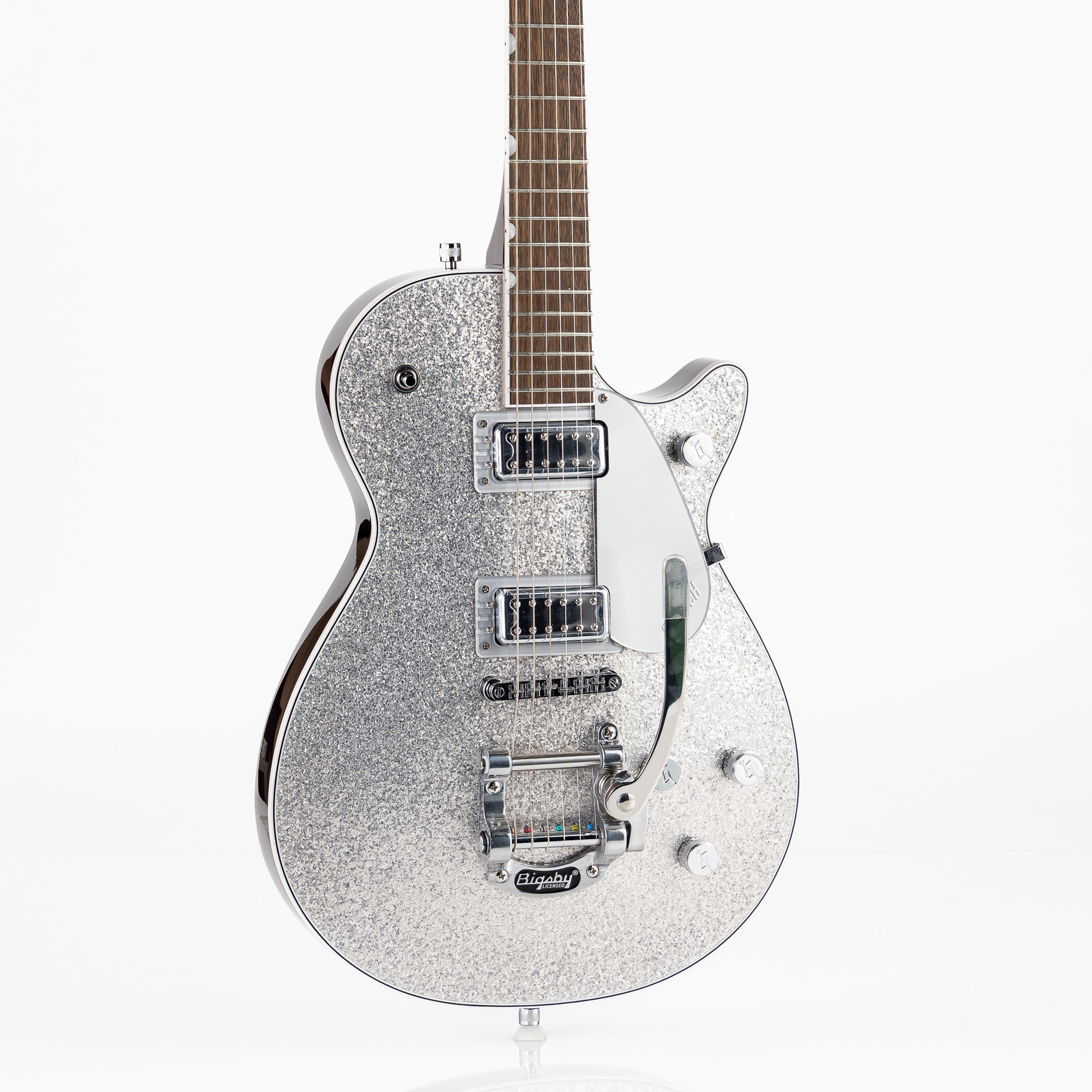Gretsch G5230T Electromatic Sparkle Jet FT Single-Cut with Bigsby Electric Guitar - Silver Sparkle