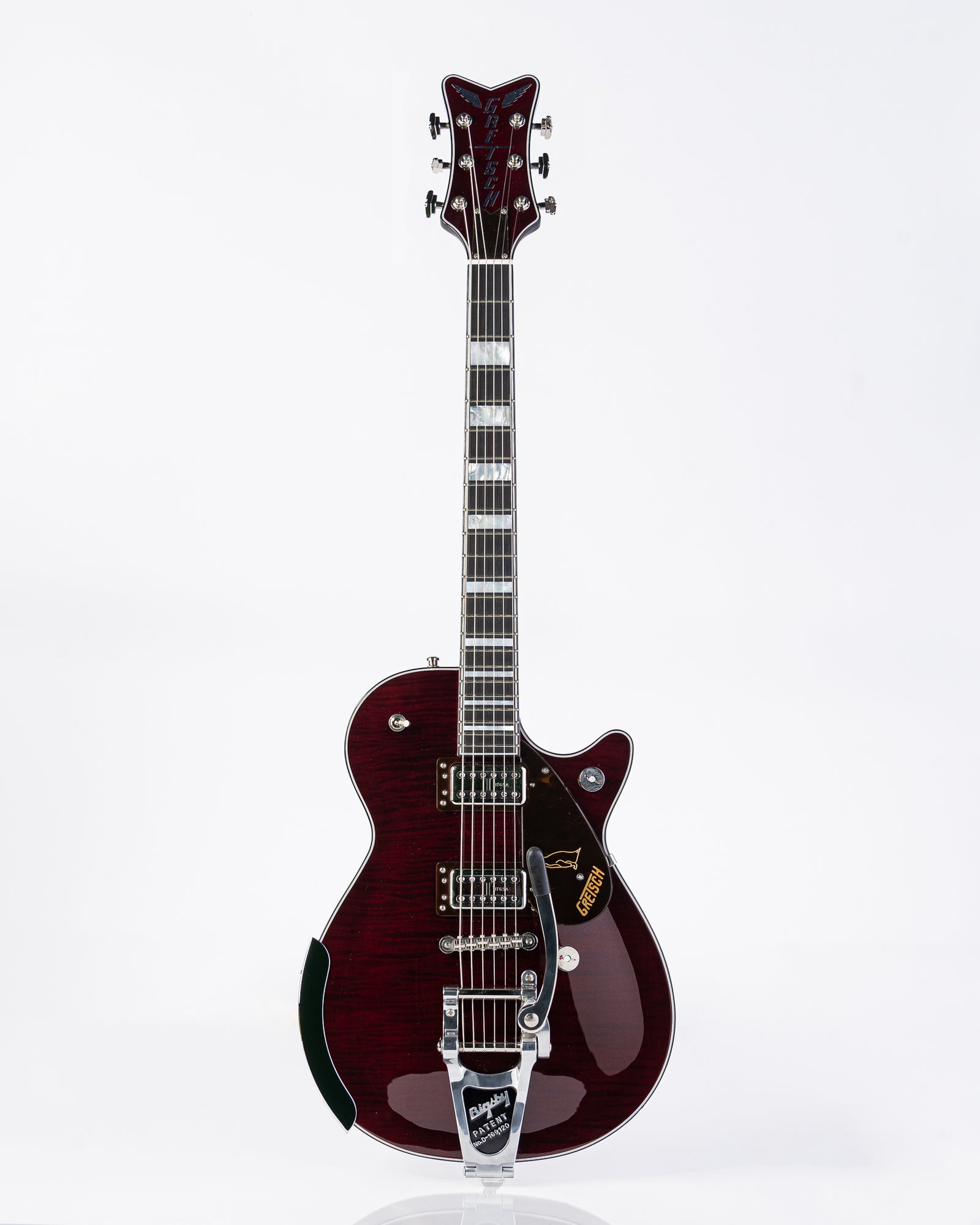 Gretsch G6134TFM-NH Nigel Hendroff Signature Penguin with Ebony Fingerboard - Dark Cherry Metallic Flame