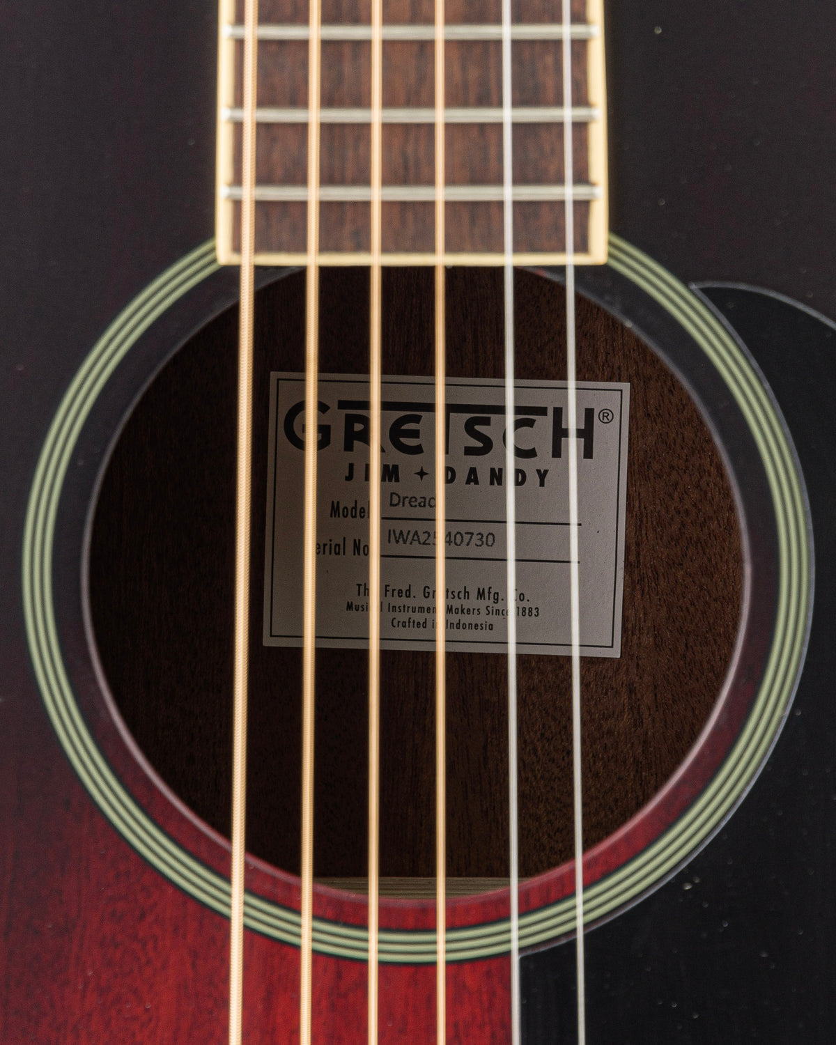 Gretsch Jim Dandy Dreadnought Acoustic Guitar - Deep Cherry Burst