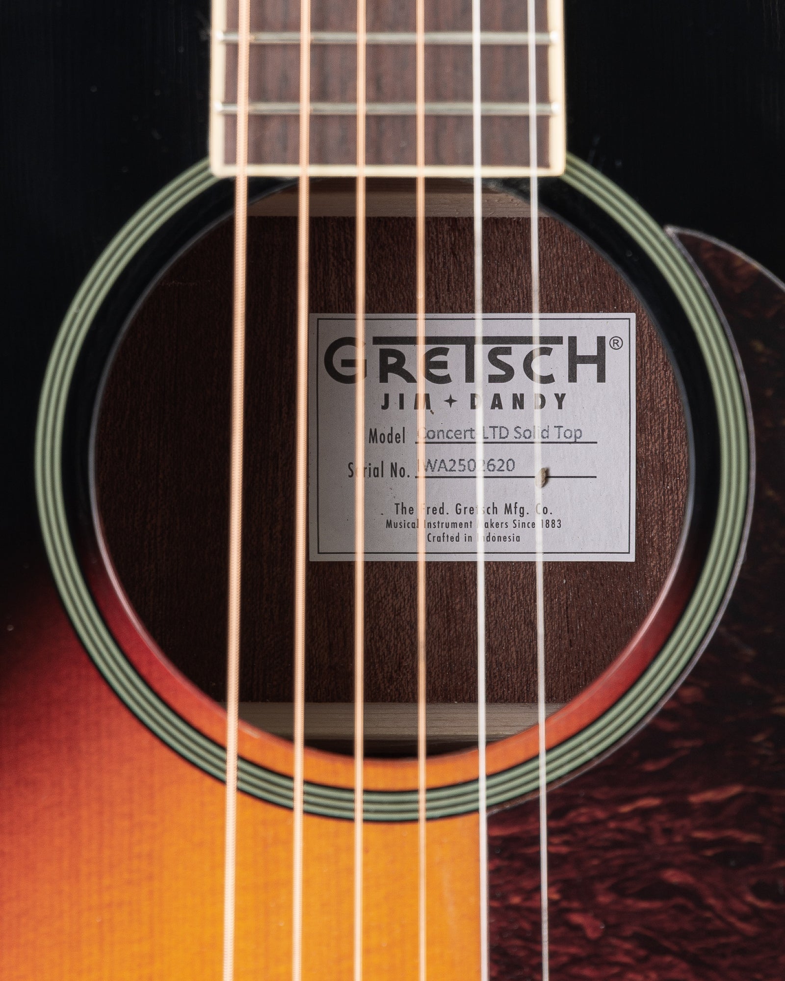 Gretsch Limited Edition Jim Dandy™ Concert Solid Top Acoustic Guitar - Heritage Burst