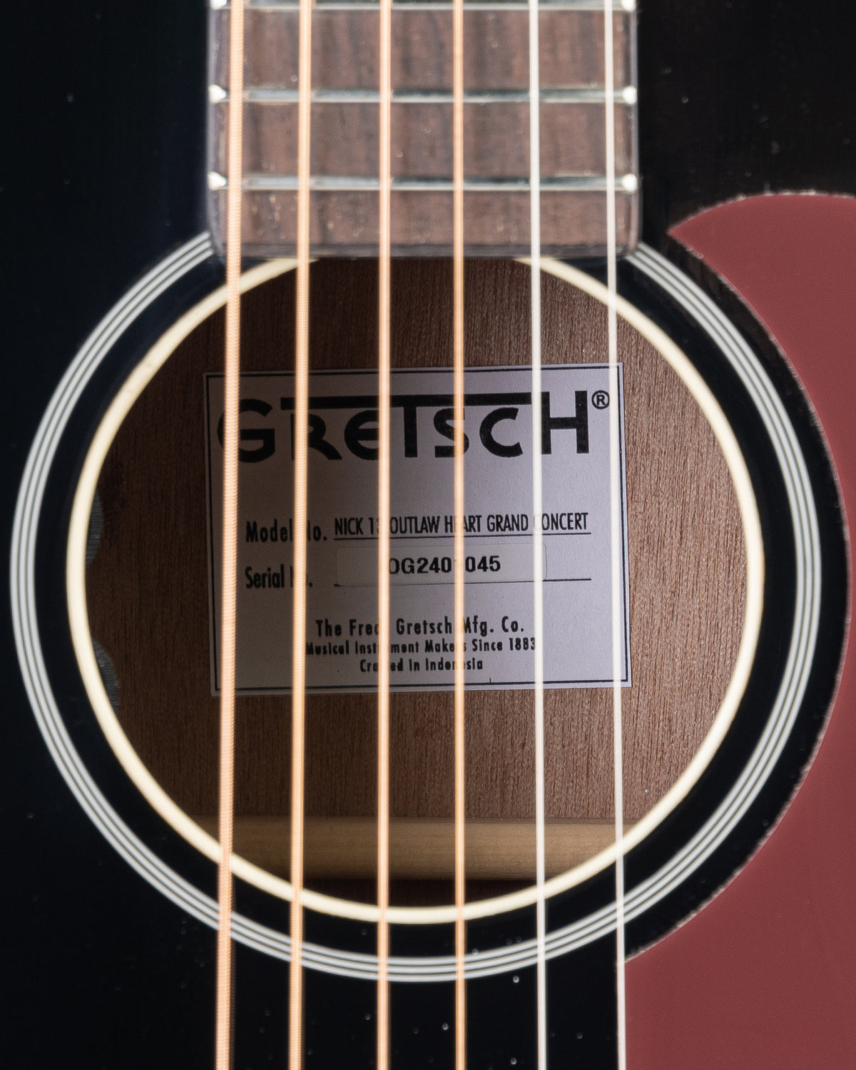 Gretsch Nick 13 Outlaw Heart Grand Concert Acoustic Electric Guitar - Black