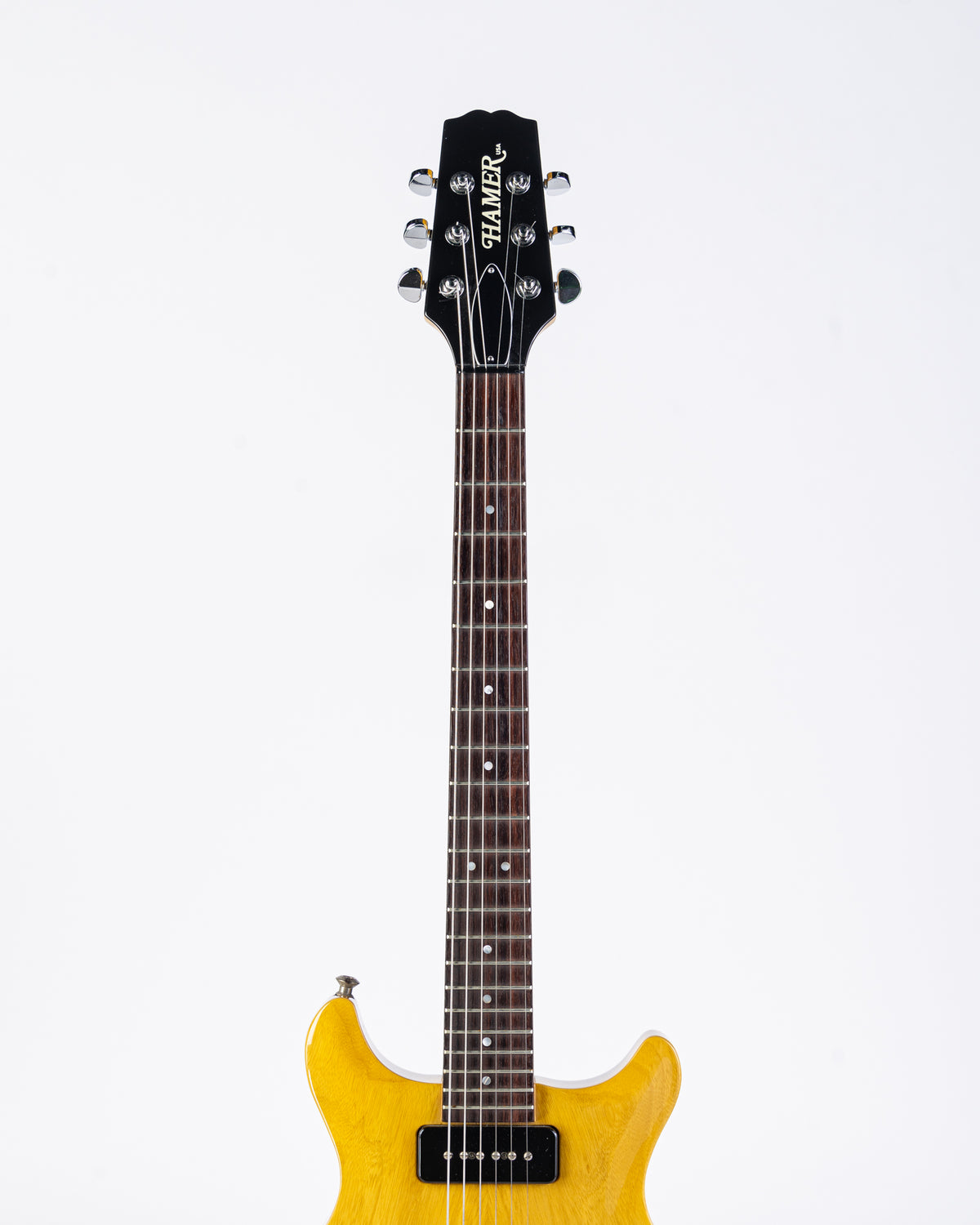 USED Hamer USA Artist Korina Semi-Hollow Double Cut TV Yellow W/OHSC