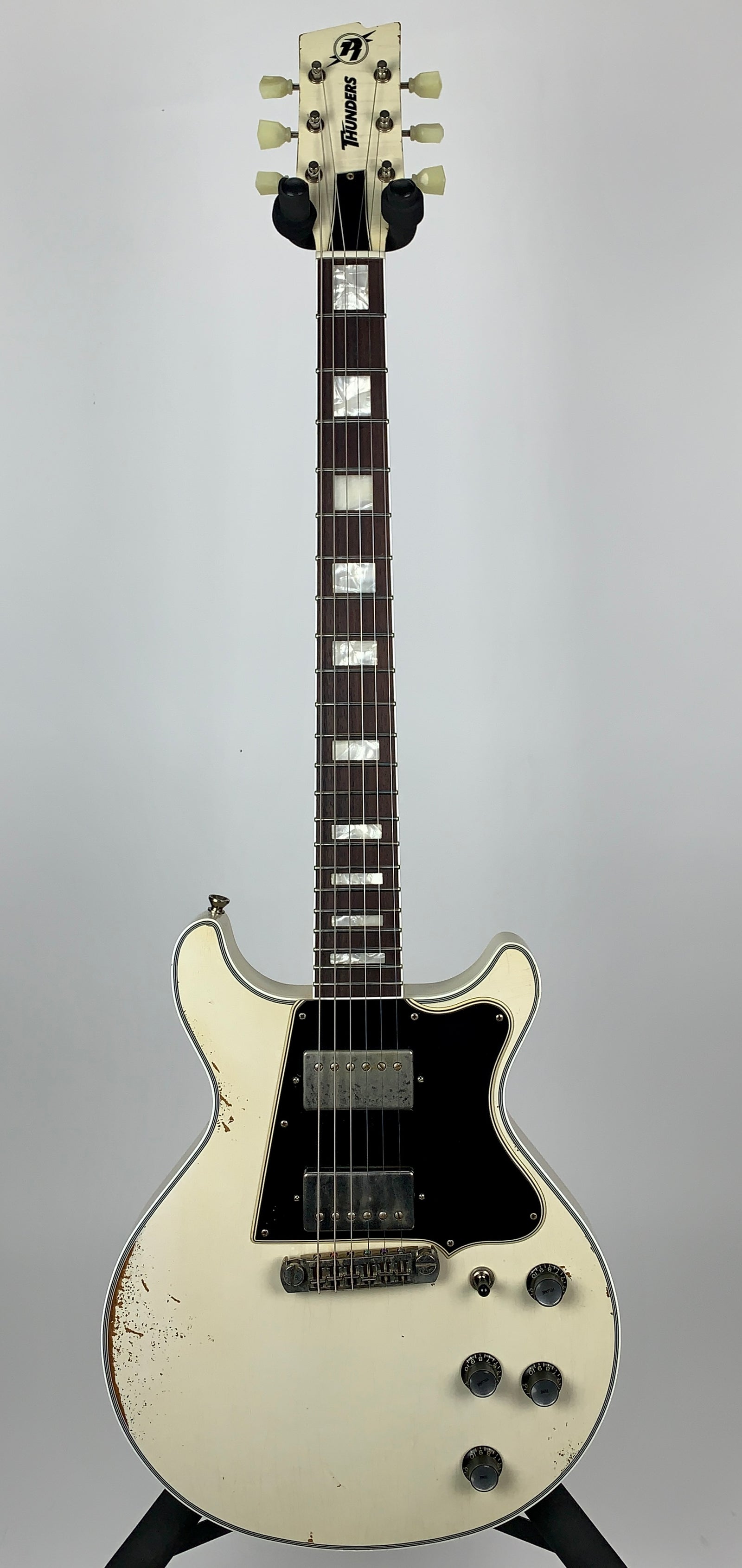 Rock N Roll Relics Thunders Custom Double Cut - Relic Olympic White