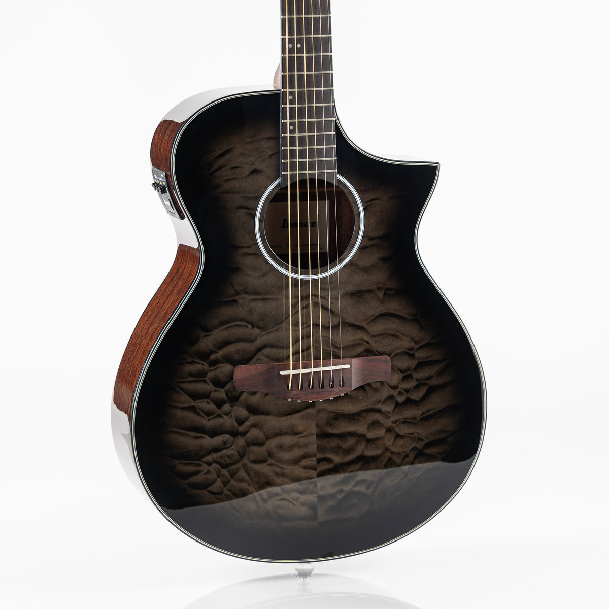 Ibanez AEWC16Q Acoustic Electric Guitar - Transparent Black Sunburst