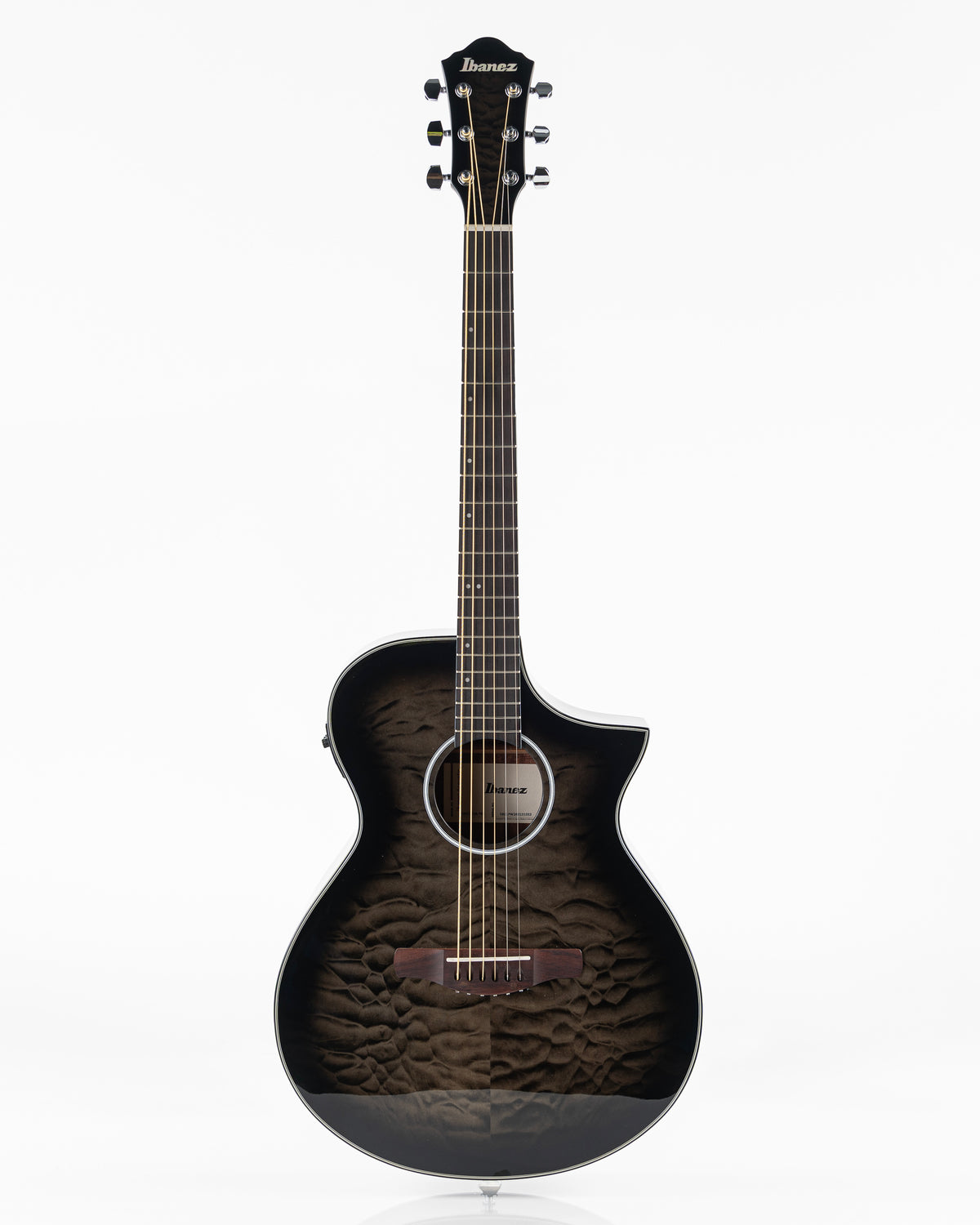 Ibanez AEWC16Q Acoustic Electric Guitar - Transparent Black Sunburst