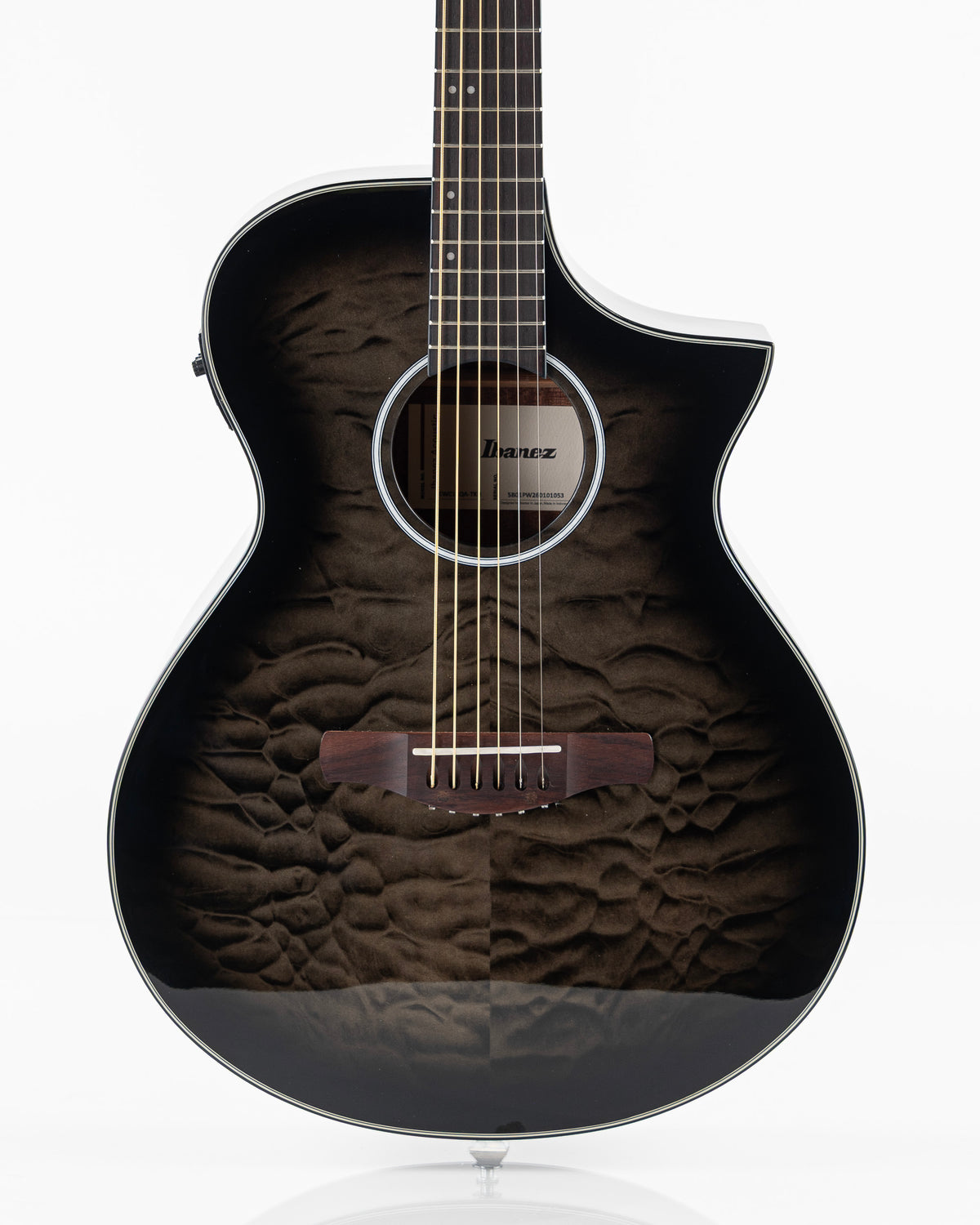 Ibanez AEWC16Q Acoustic Electric Guitar - Transparent Black Sunburst