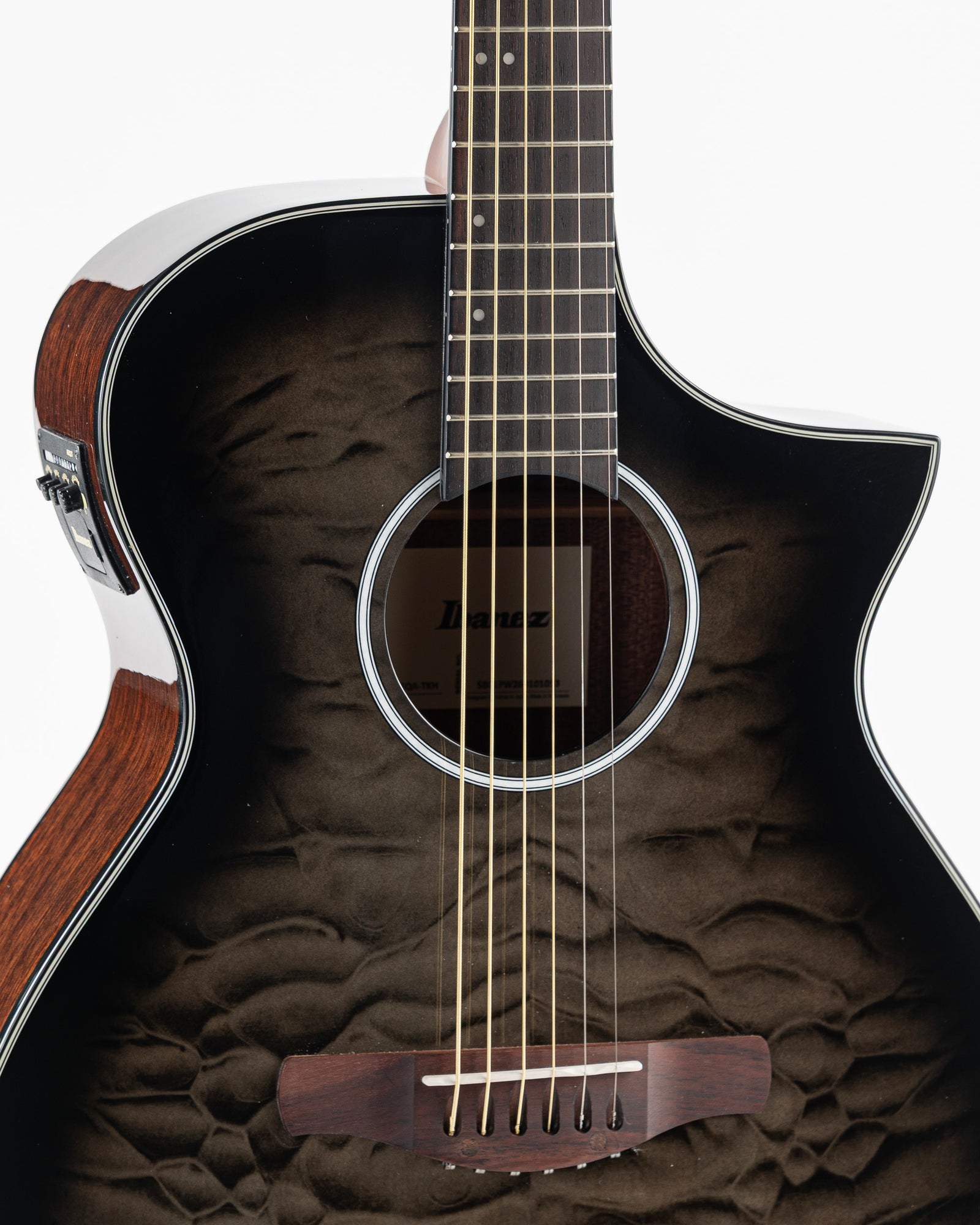 Ibanez AEWC16Q Acoustic Electric Guitar - Transparent Black Sunburst