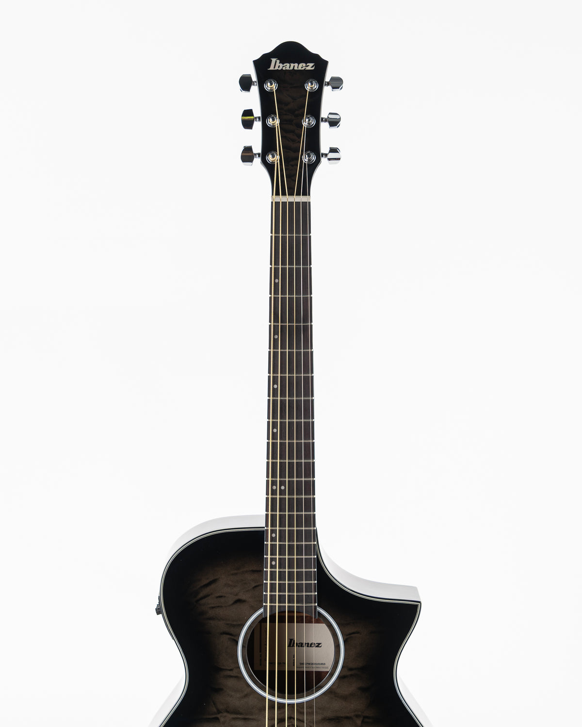 Ibanez AEWC16Q Acoustic Electric Guitar - Transparent Black Sunburst