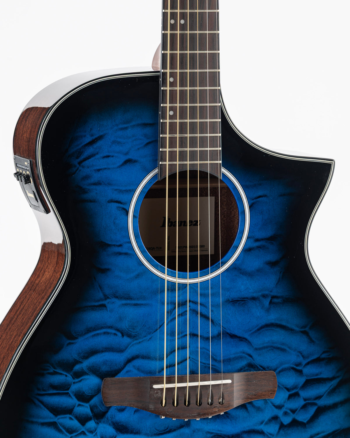 Ibanez AEWC16Q Acoustic Electric Guitar - Transparent Blue Sunburst