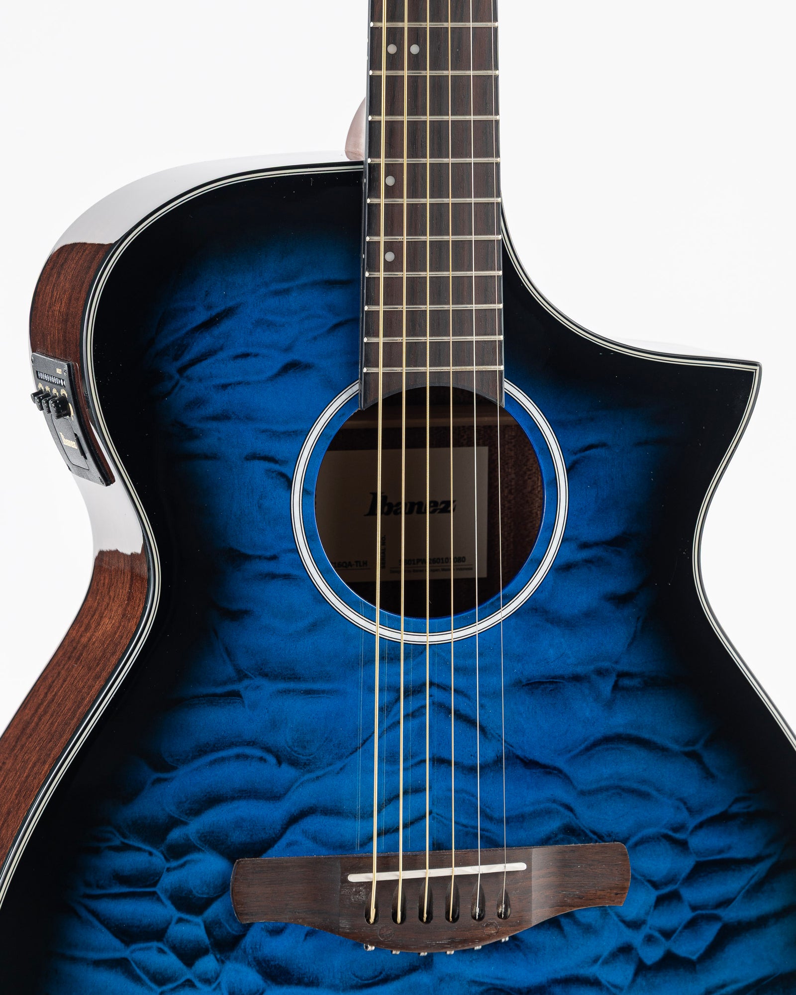 Ibanez AEWC16Q Acoustic Electric Guitar - Transparent Blue Sunburst