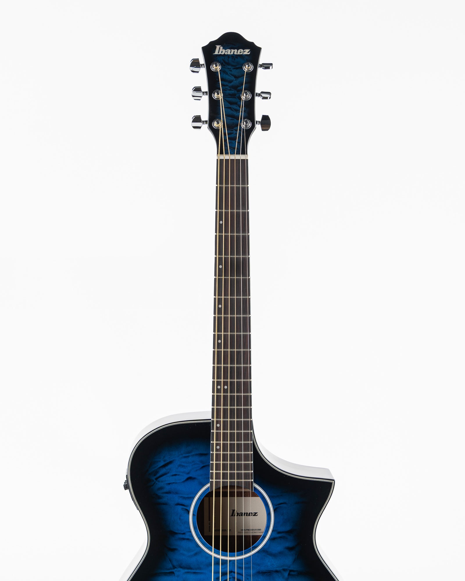 Ibanez AEWC16Q Acoustic Electric Guitar - Transparent Blue Sunburst