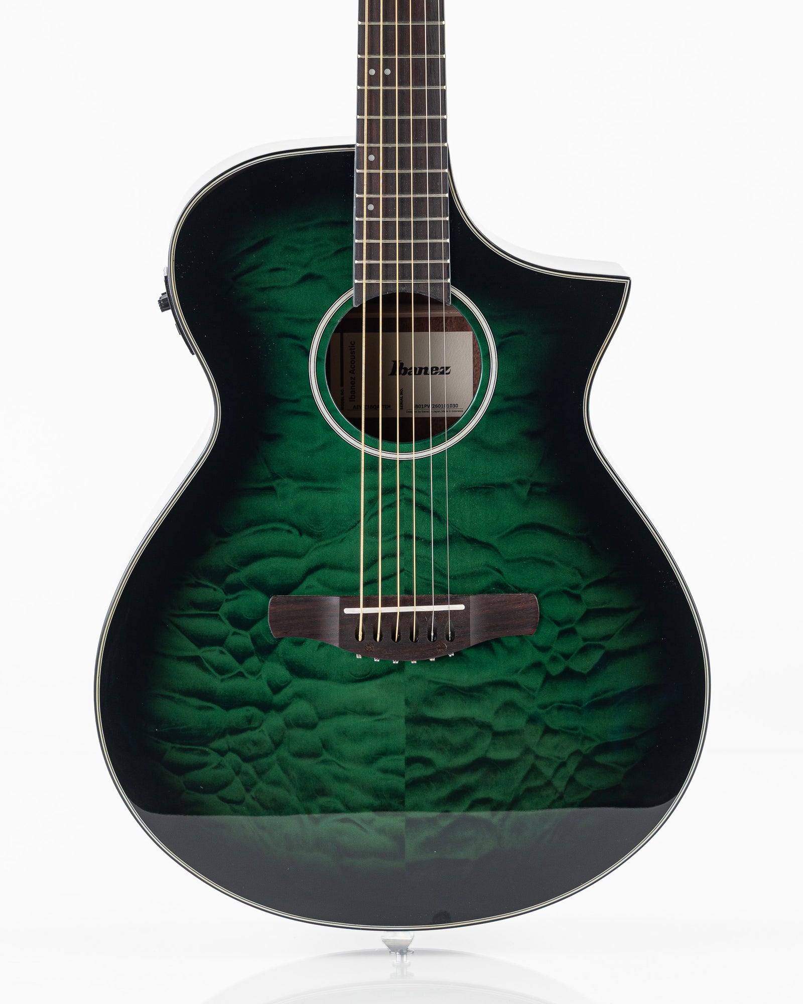 Ibanez AEWC16Q Acoustic Electric Guitar - Transparent Emerald Sunburst