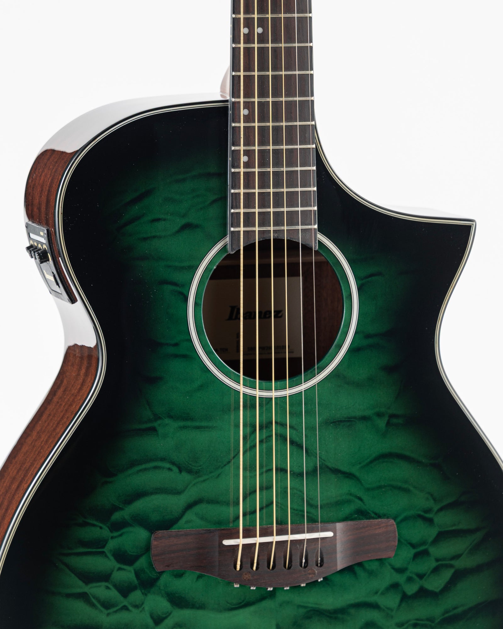 Ibanez AEWC16Q Acoustic Electric Guitar - Transparent Emerald Sunburst
