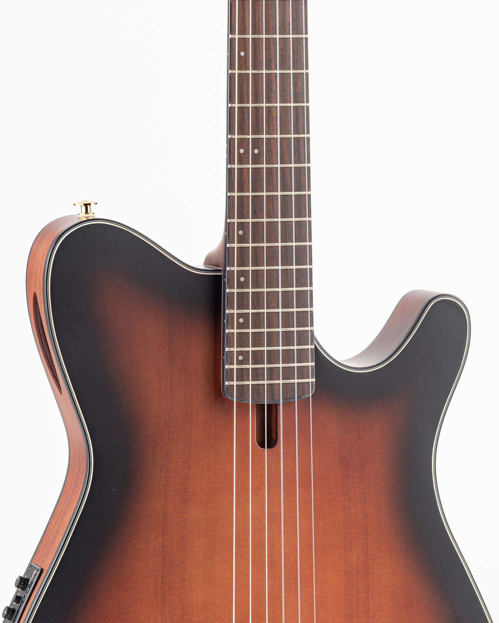 Ibanez FRH10N Thinline Acoustic-Electric Guitar - Brown Sunburst Flat