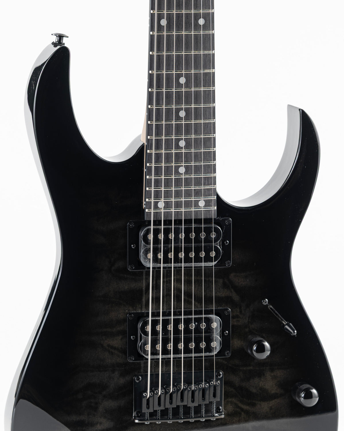 Ibanez GIO GRG7221QA 7 String Electric Guitar - Transparent Black Sunburst
