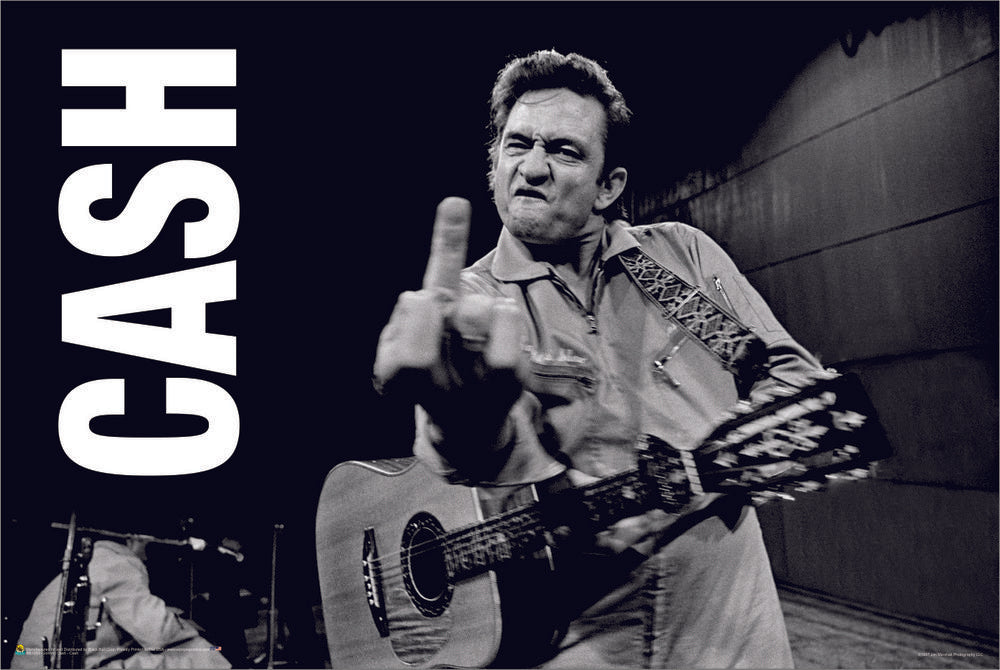 Johnny Cash Finger - 24x36 Poster