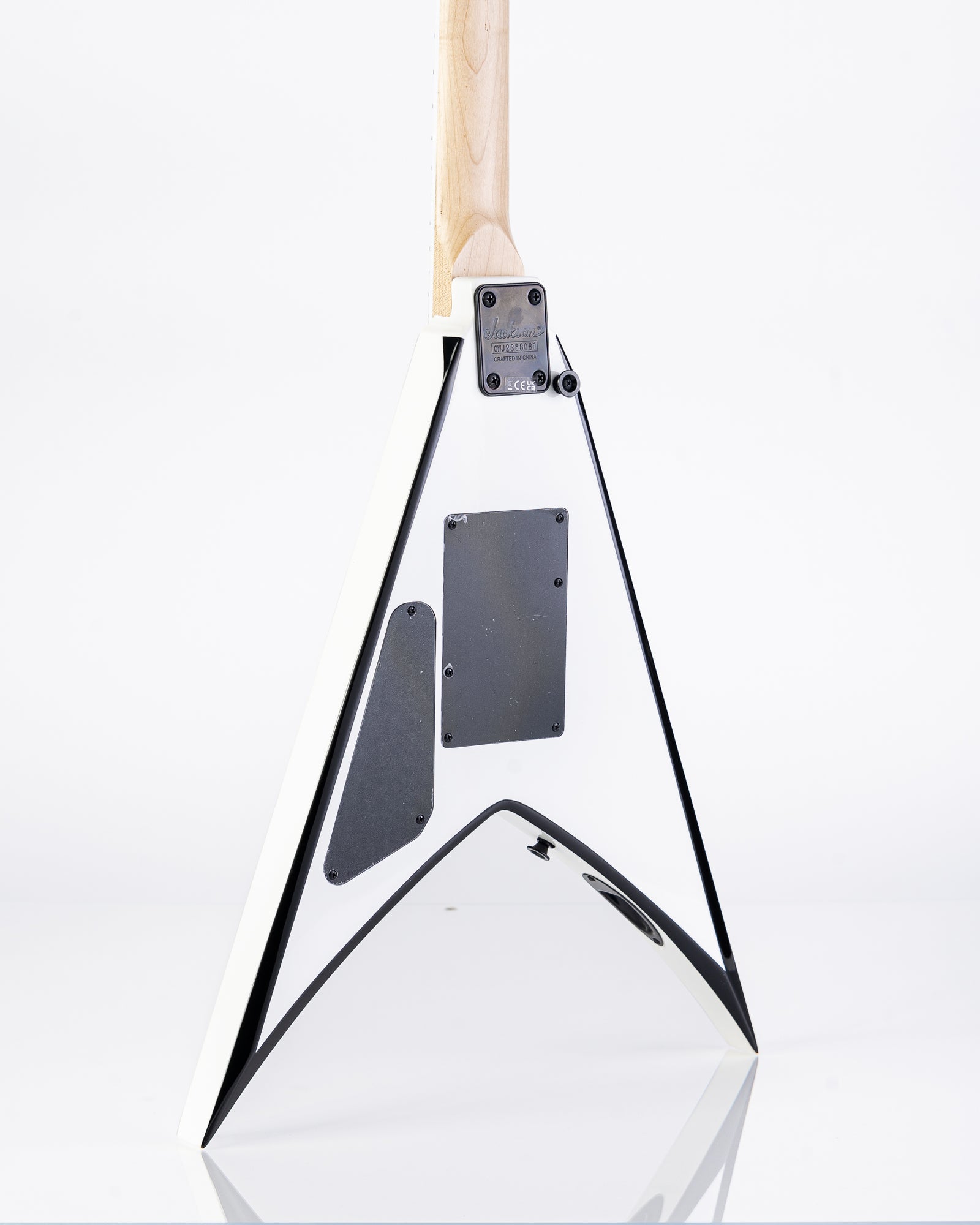 Jackson JS Series JS32 King V Electric Guitar - White With Black Bevels