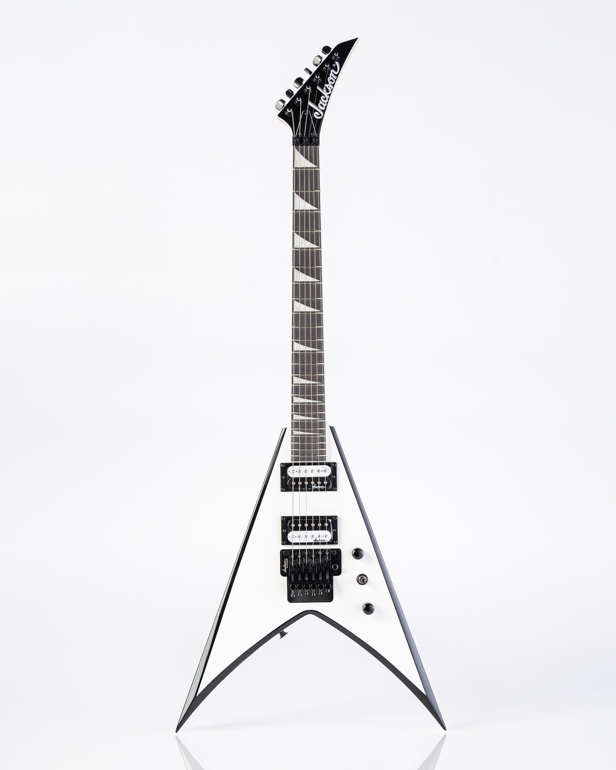 Jackson JS Series JS32 King V Electric Guitar - White With Black Bevels