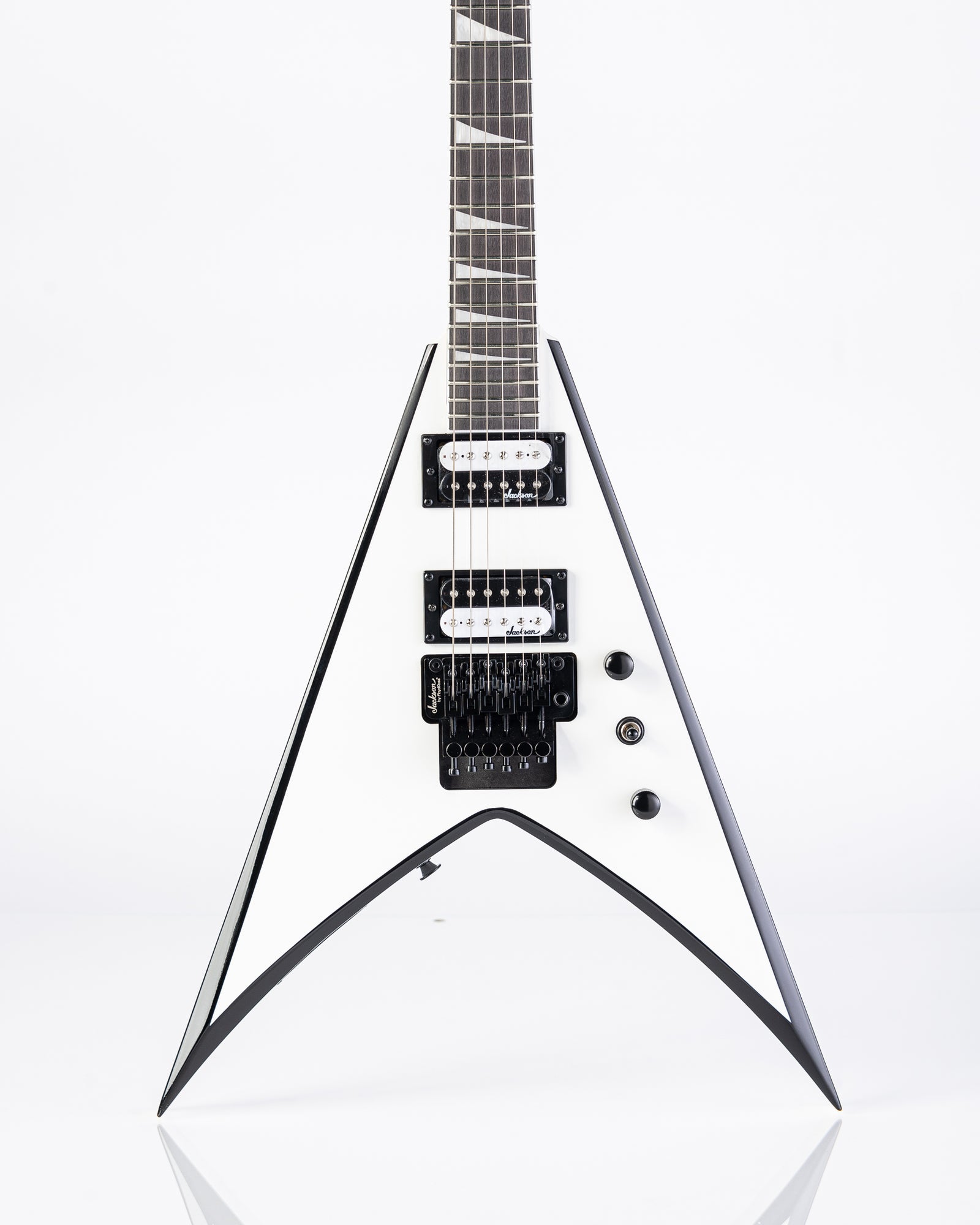 Jackson JS Series JS32 King V Electric Guitar - White With Black Bevels
