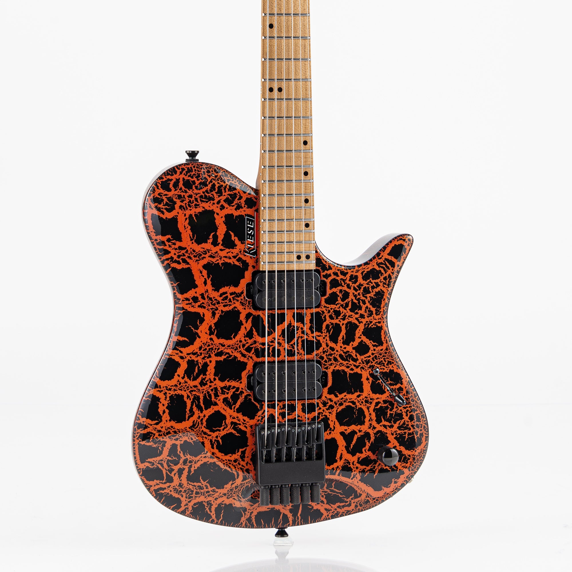 USED Kiesel Zeus 6 Limited Edition #2 of #79 Electric Guitar - Orange Crackle with Deluxe Gig Bag