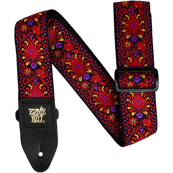 Ernie Ball Classic Jacquard Polypro Guitar Strap Crimson Royal Bloom 2 in.