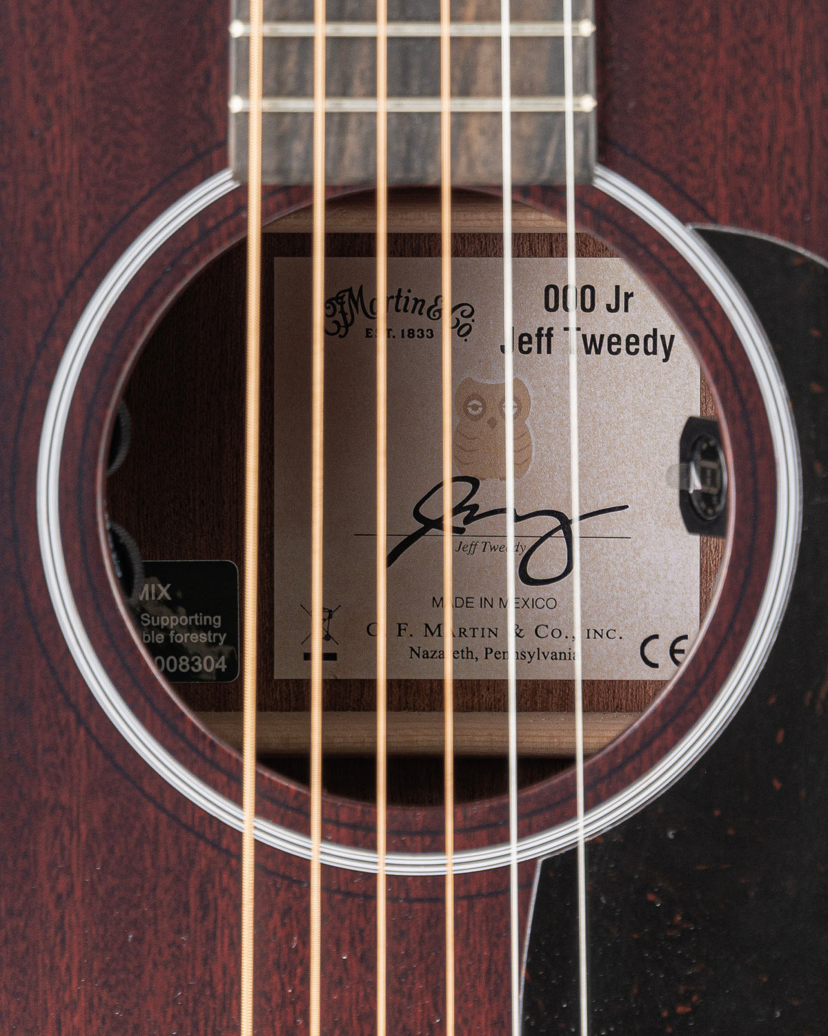 Martin 000 Jr E Jeff Tweedy Special Edition Acoustic Electric Guitar - Tweedy Burst