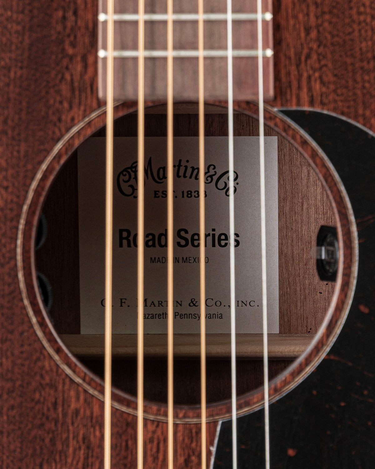 Martin D-10E Retro Sapele Road Series Dreadnought Acoustic Electric Guitar - Dark Mahogany