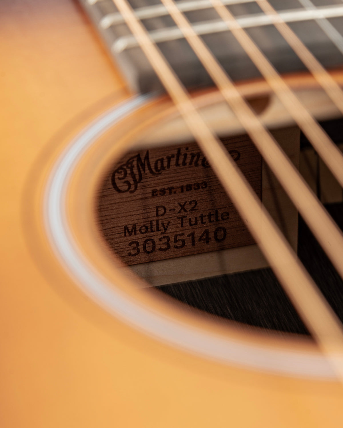 Martin D-X2E Molly Tuttle X Series Dreadnought Acoustic Electric Guitar - Vintage Sunburst