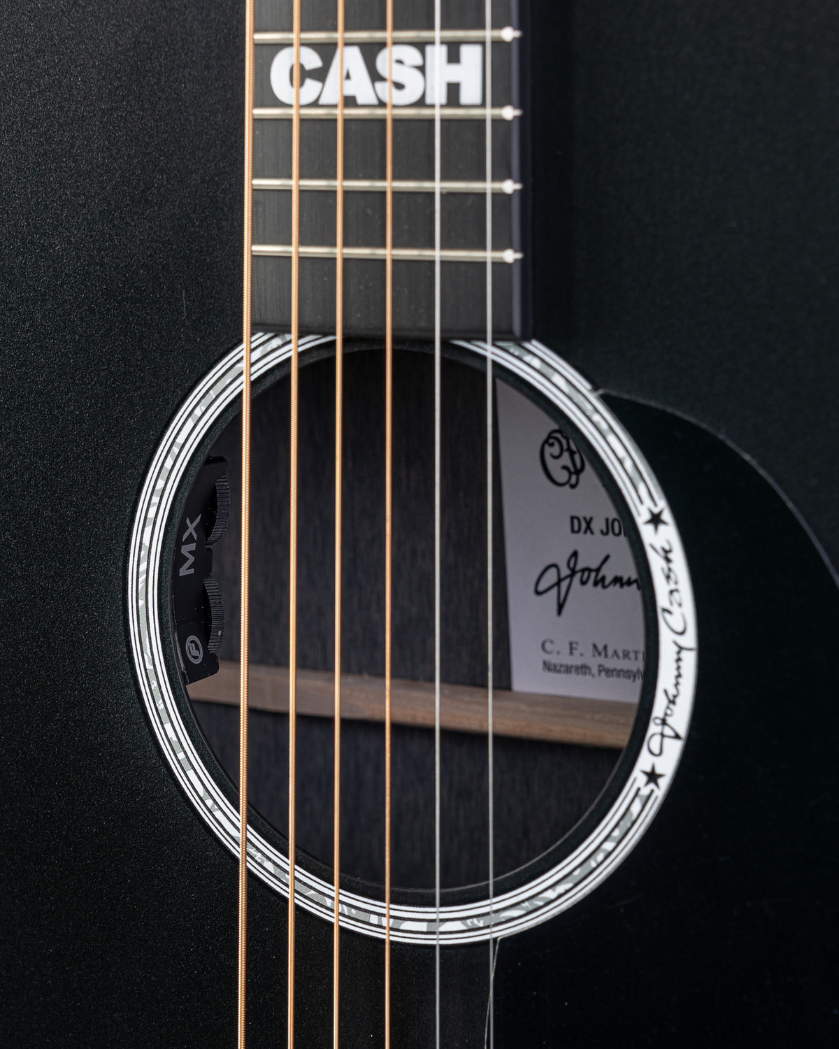 Martin X Series Johnny Cash Signature Acoustic Electric Guitar - Black