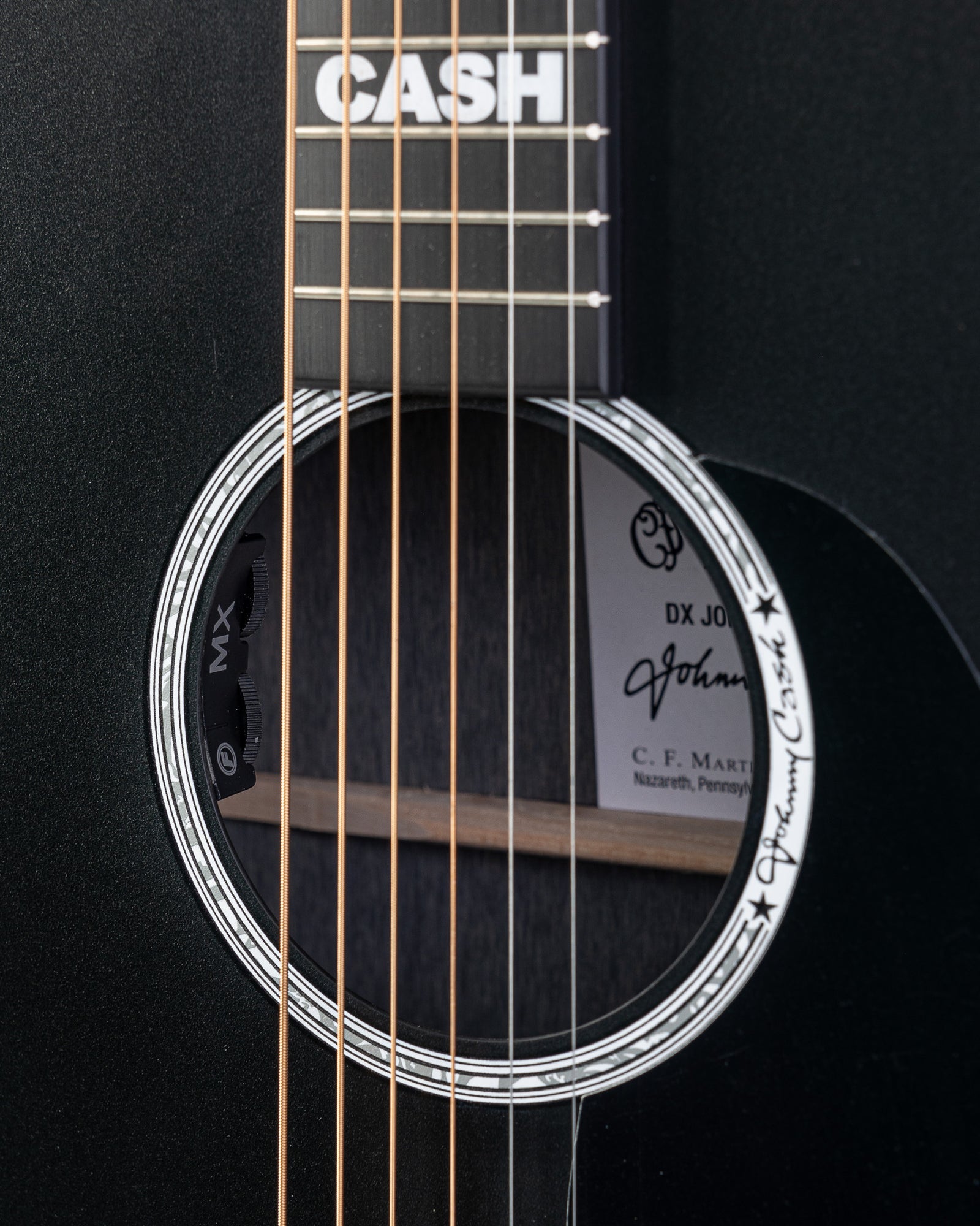 Martin X Series Johnny Cash Signature Acoustic Electric Guitar - Black