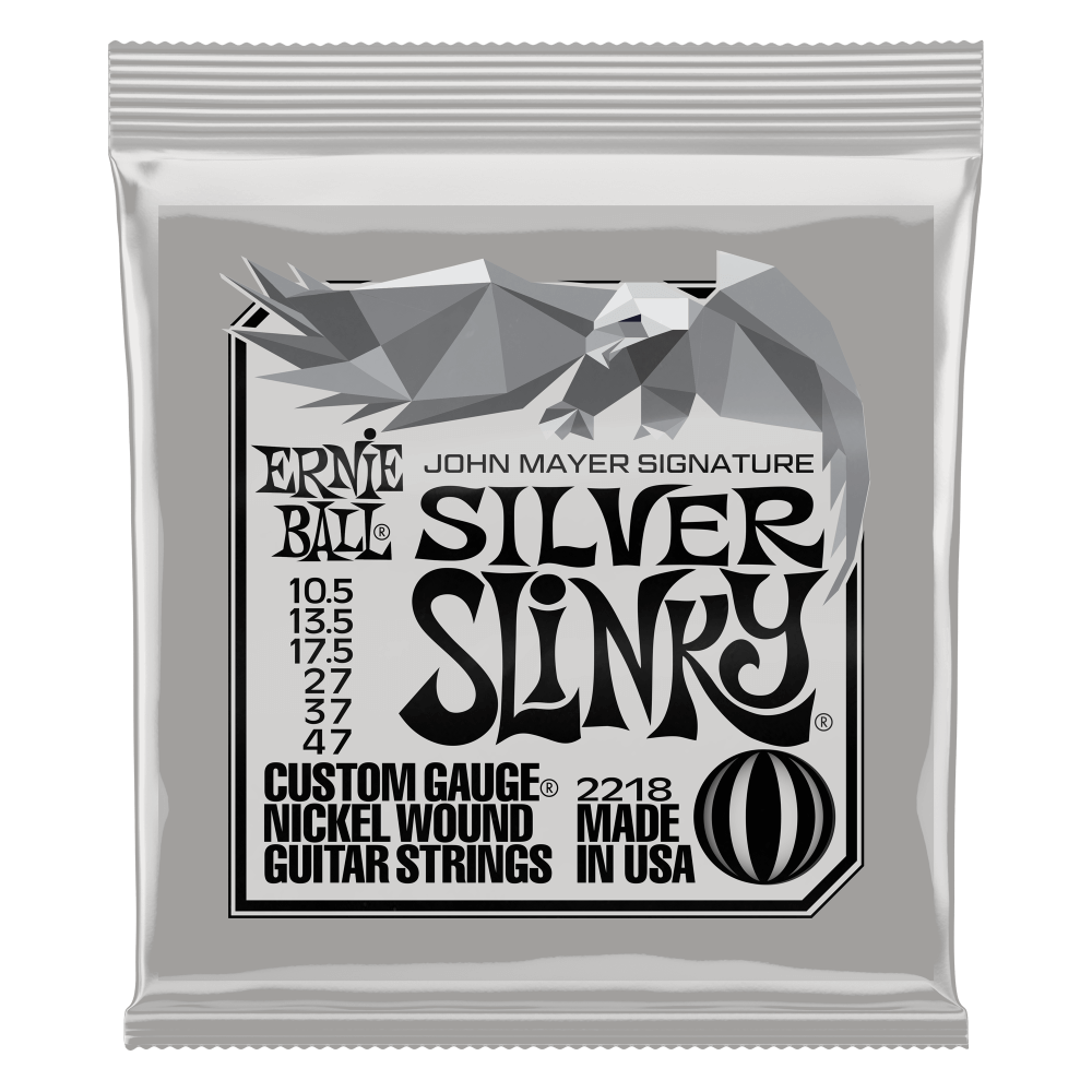 Ernie Ball 2218 John Mayer Silver Slinky Signature Electric Guitar Strings 10.5-47