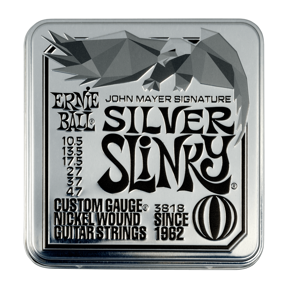 Ernie Ball P03818 John Mayer Silver Slinky Signature Electric Guitar Strings 3-Pack