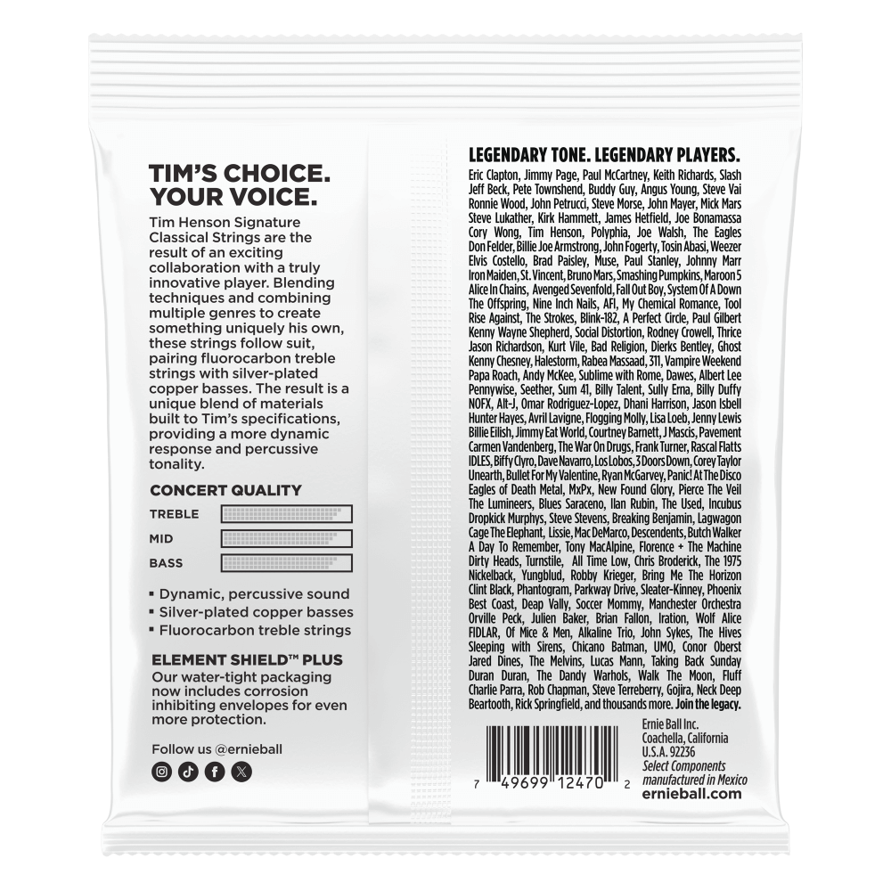 Ernie Ball P03829 Tim Henson Signature Classical Guitar Strings - Medium Tension